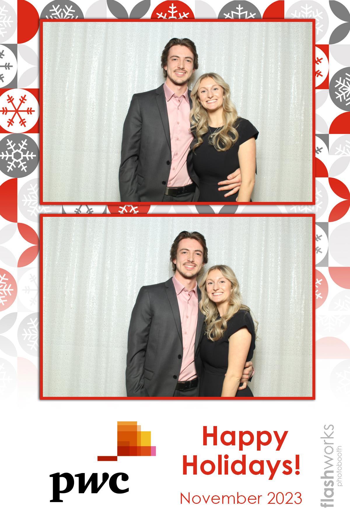 pwc Holiday Party 2023 | View more photos from the event at gallery.flashworksphotobooth.com/u/FlashworksPhotoboothInc/pwc-Holiday-Party-2023