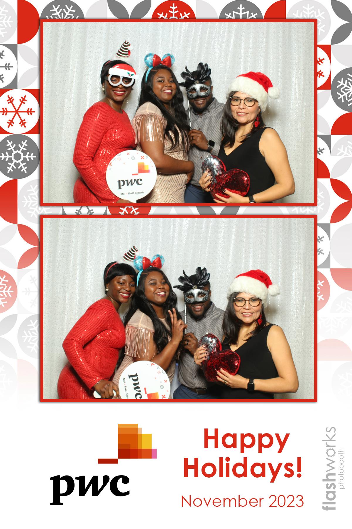 pwc Holiday Party 2023 | View more photos from the event at gallery.flashworksphotobooth.com/u/FlashworksPhotoboothInc/pwc-Holiday-Party-2023