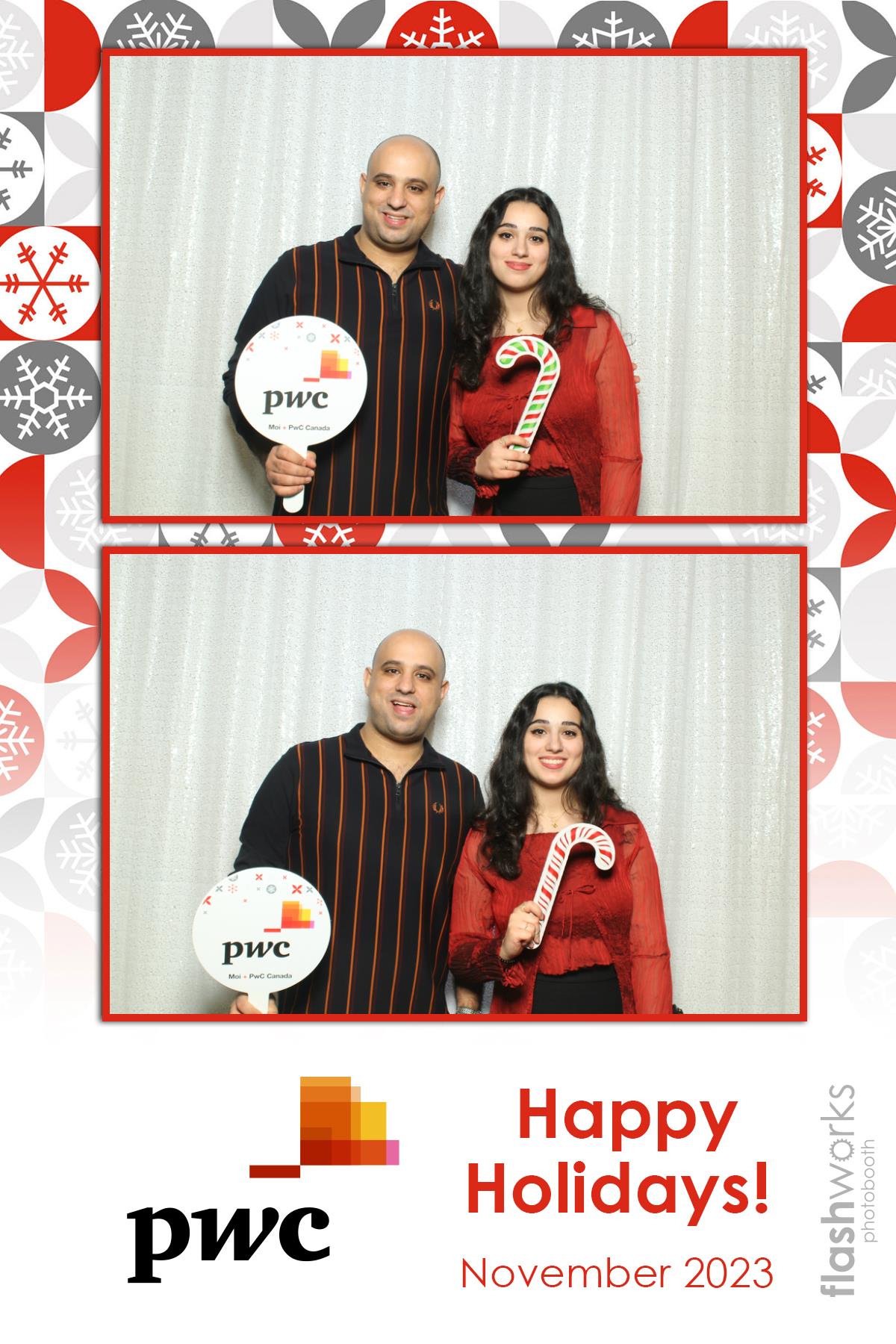 pwc Holiday Party 2023 | View more photos from the event at gallery.flashworksphotobooth.com/u/FlashworksPhotoboothInc/pwc-Holiday-Party-2023