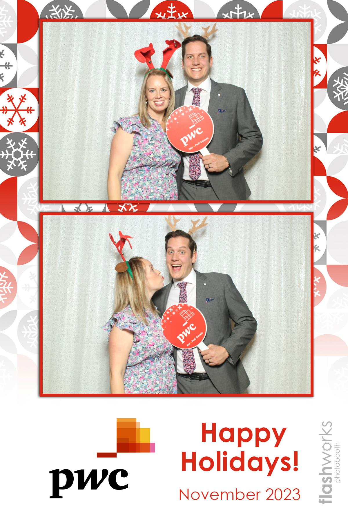 pwc Holiday Party 2023 | View more photos from the event at gallery.flashworksphotobooth.com/u/FlashworksPhotoboothInc/pwc-Holiday-Party-2023