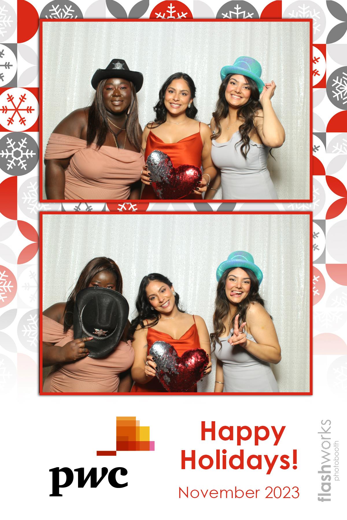 pwc Holiday Party 2023 | View more photos from the event at gallery.flashworksphotobooth.com/u/FlashworksPhotoboothInc/pwc-Holiday-Party-2023