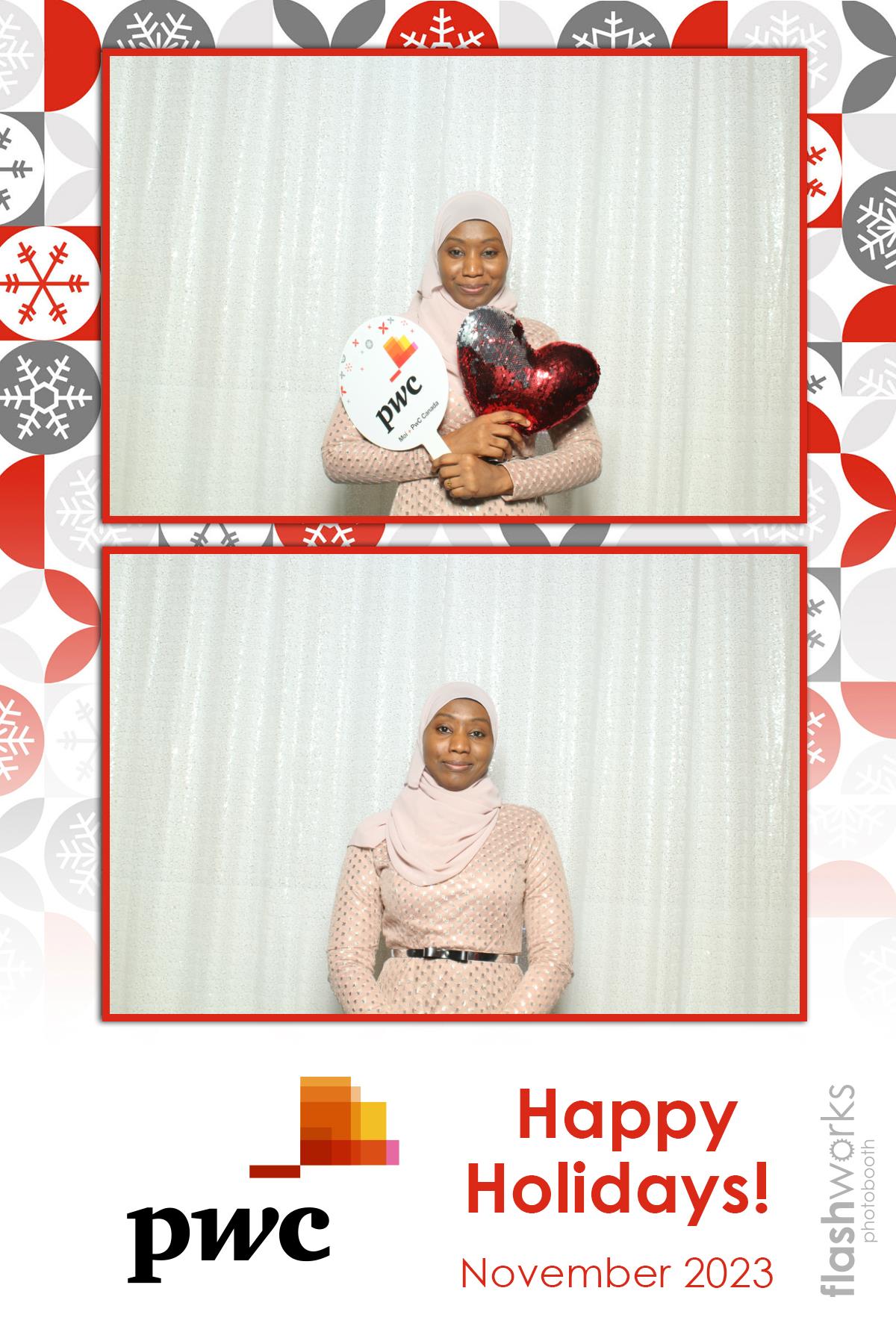pwc Holiday Party 2023 | View more photos from the event at gallery.flashworksphotobooth.com/u/FlashworksPhotoboothInc/pwc-Holiday-Party-2023
