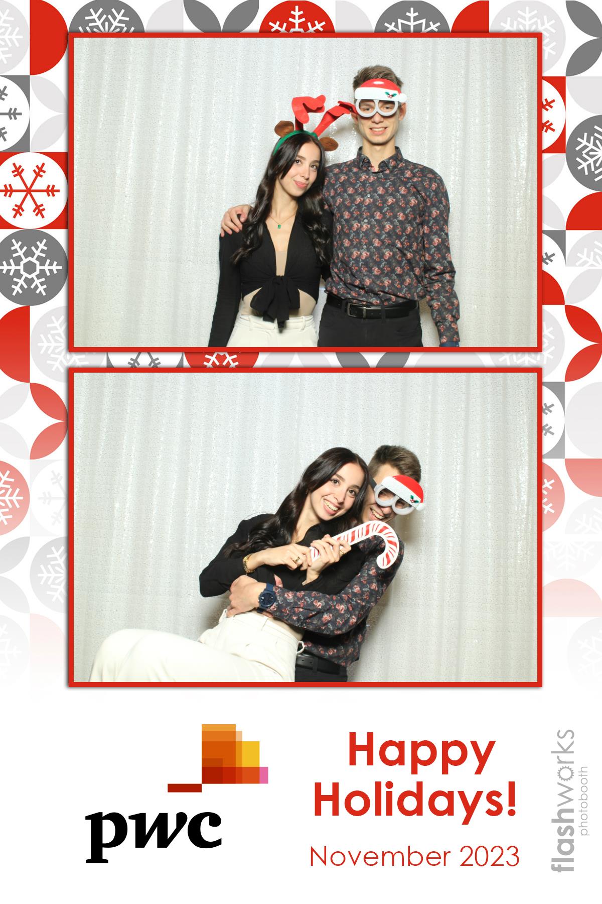 pwc Holiday Party 2023 | View more photos from the event at gallery.flashworksphotobooth.com/u/FlashworksPhotoboothInc/pwc-Holiday-Party-2023