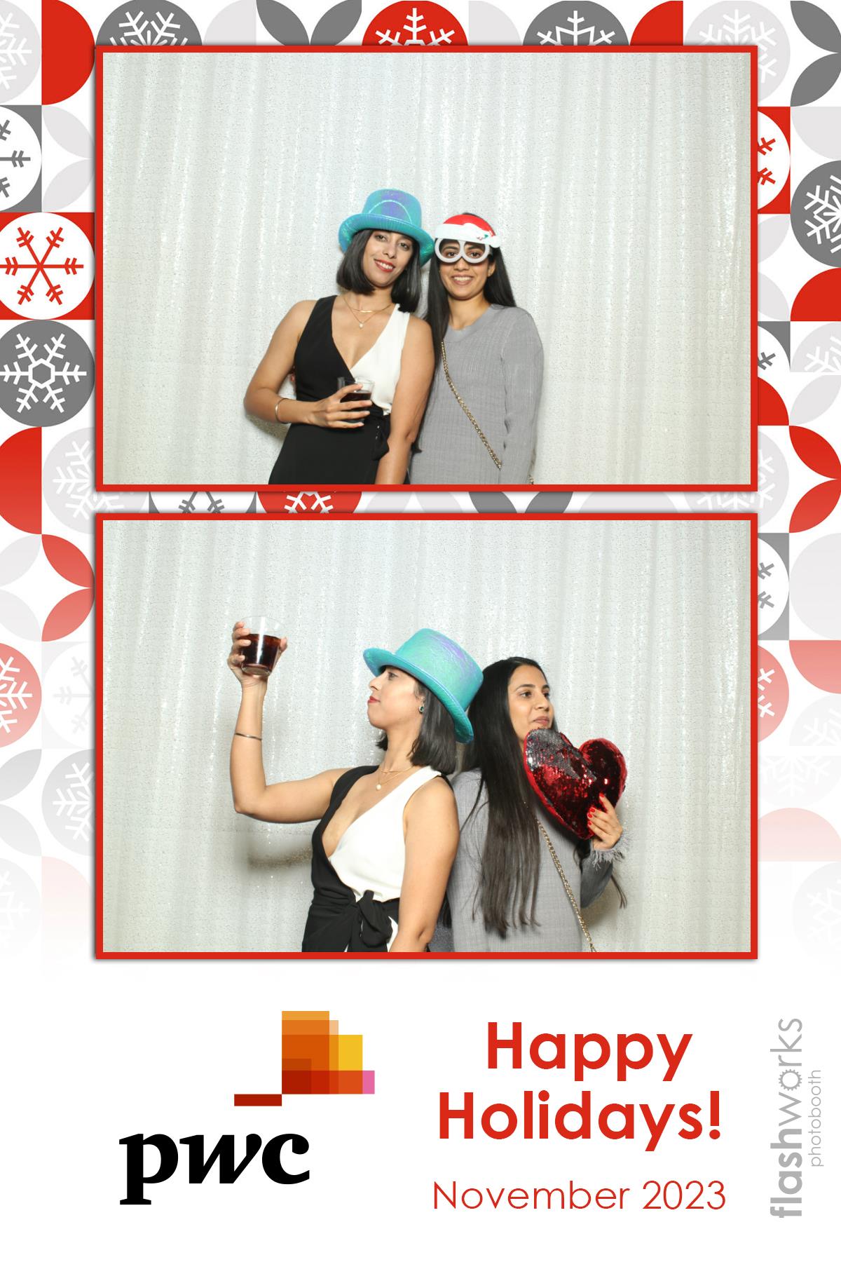 pwc Holiday Party 2023 | View more photos from the event at gallery.flashworksphotobooth.com/u/FlashworksPhotoboothInc/pwc-Holiday-Party-2023