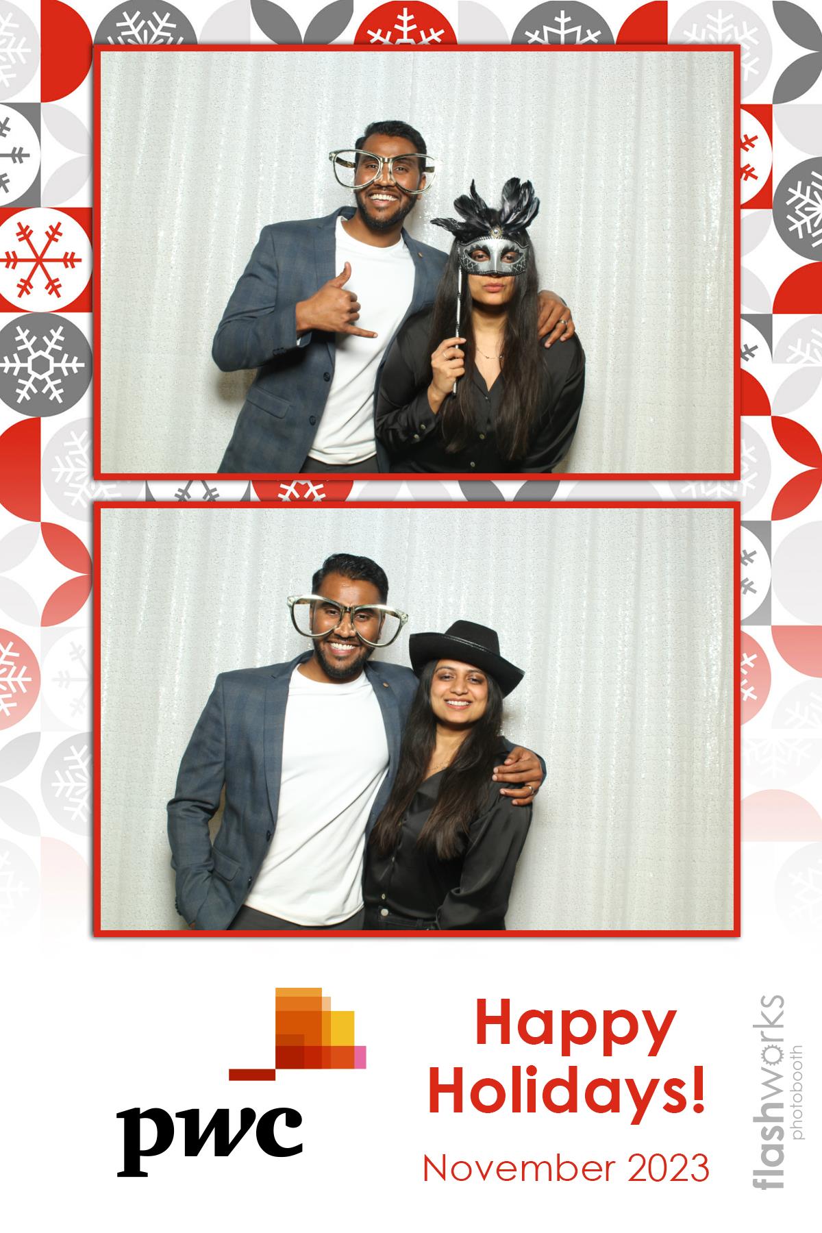 pwc Holiday Party 2023 | View more photos from the event at gallery.flashworksphotobooth.com/u/FlashworksPhotoboothInc/pwc-Holiday-Party-2023