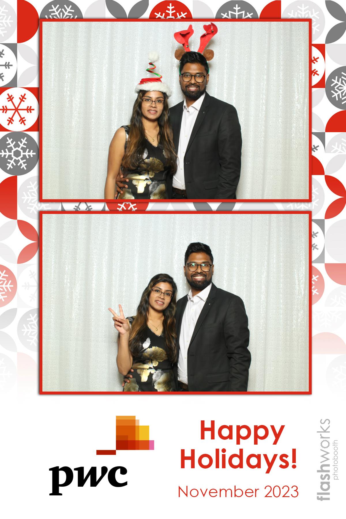pwc Holiday Party 2023 | View more photos from the event at gallery.flashworksphotobooth.com/u/FlashworksPhotoboothInc/pwc-Holiday-Party-2023