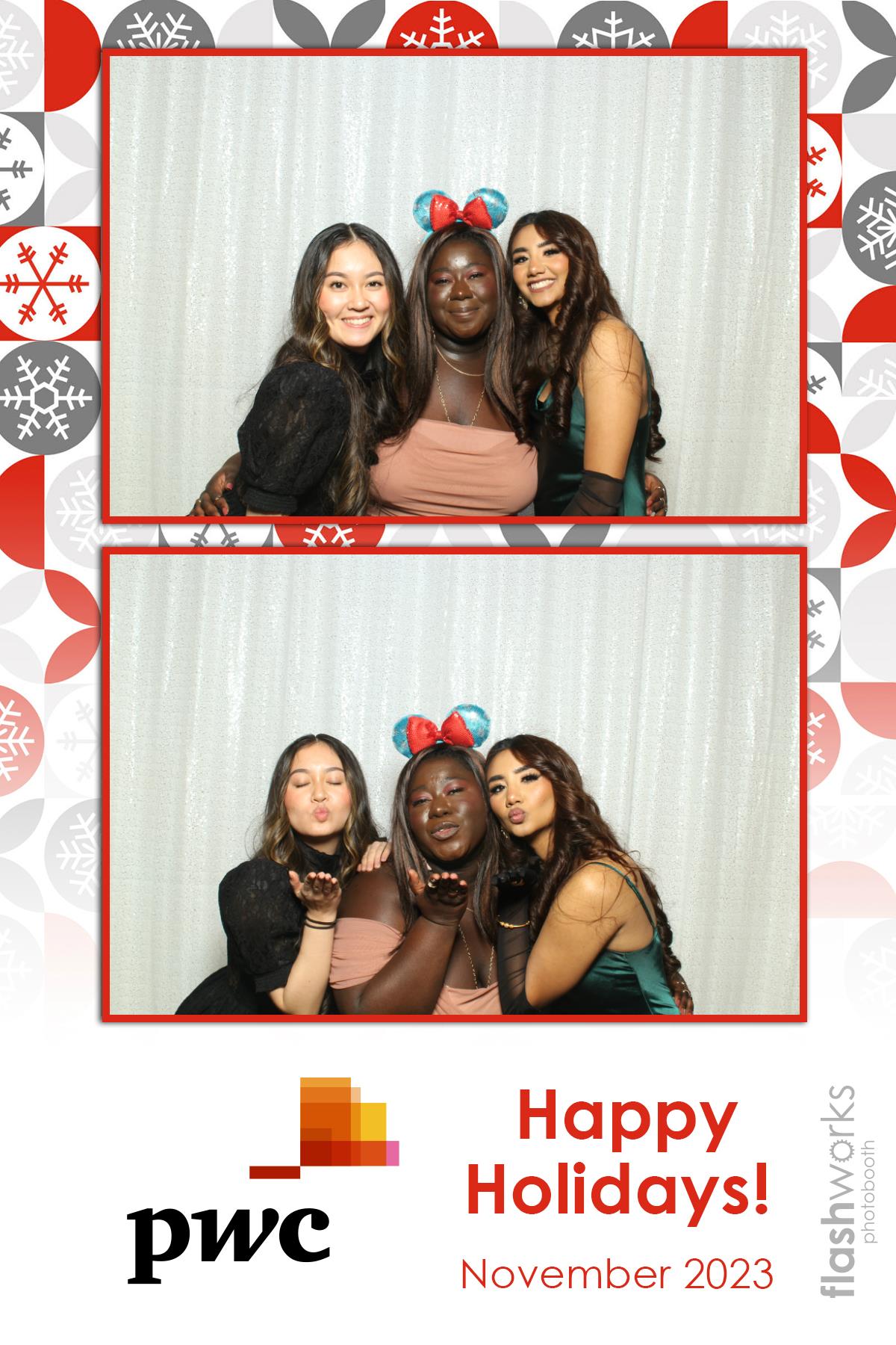 pwc Holiday Party 2023 | View more photos from the event at gallery.flashworksphotobooth.com/u/FlashworksPhotoboothInc/pwc-Holiday-Party-2023