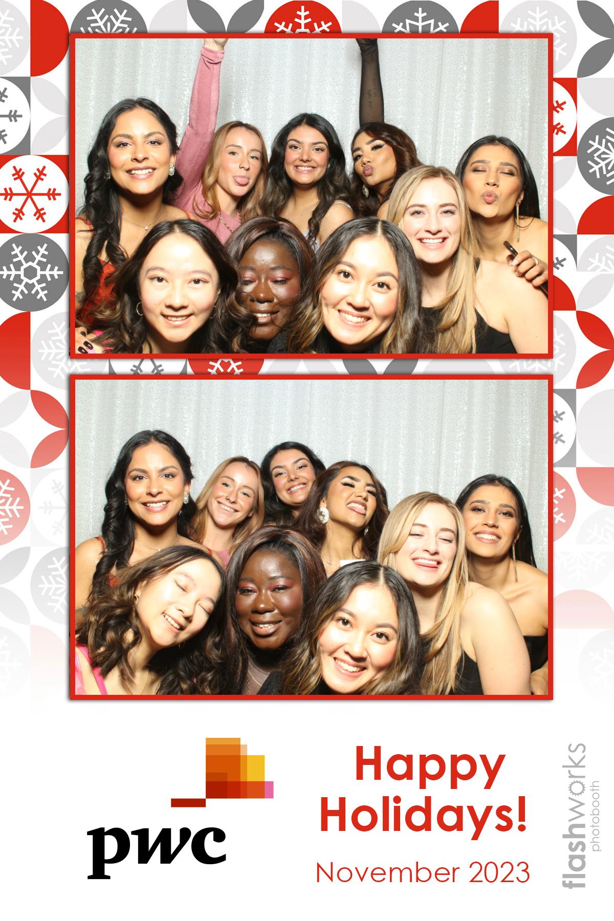 pwc Holiday Party 2023 | View more photos from the event at gallery.flashworksphotobooth.com/u/FlashworksPhotoboothInc/pwc-Holiday-Party-2023