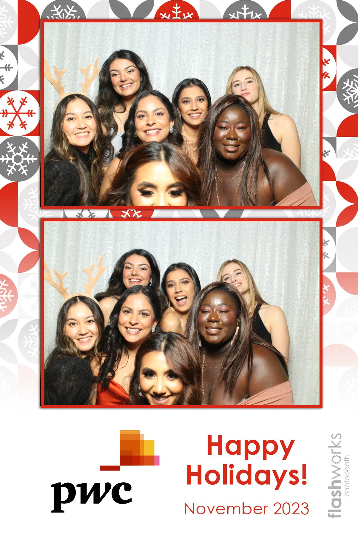 pwc Holiday Party 2023 | View more photos from the event at gallery.flashworksphotobooth.com/u/FlashworksPhotoboothInc/pwc-Holiday-Party-2023