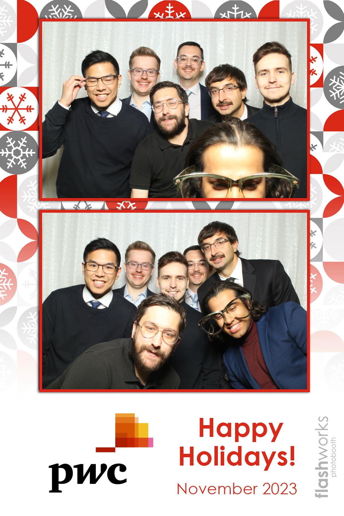 pwc Holiday Party 2023 | View more photos from the event at gallery.flashworksphotobooth.com/u/FlashworksPhotoboothInc/pwc-Holiday-Party-2023