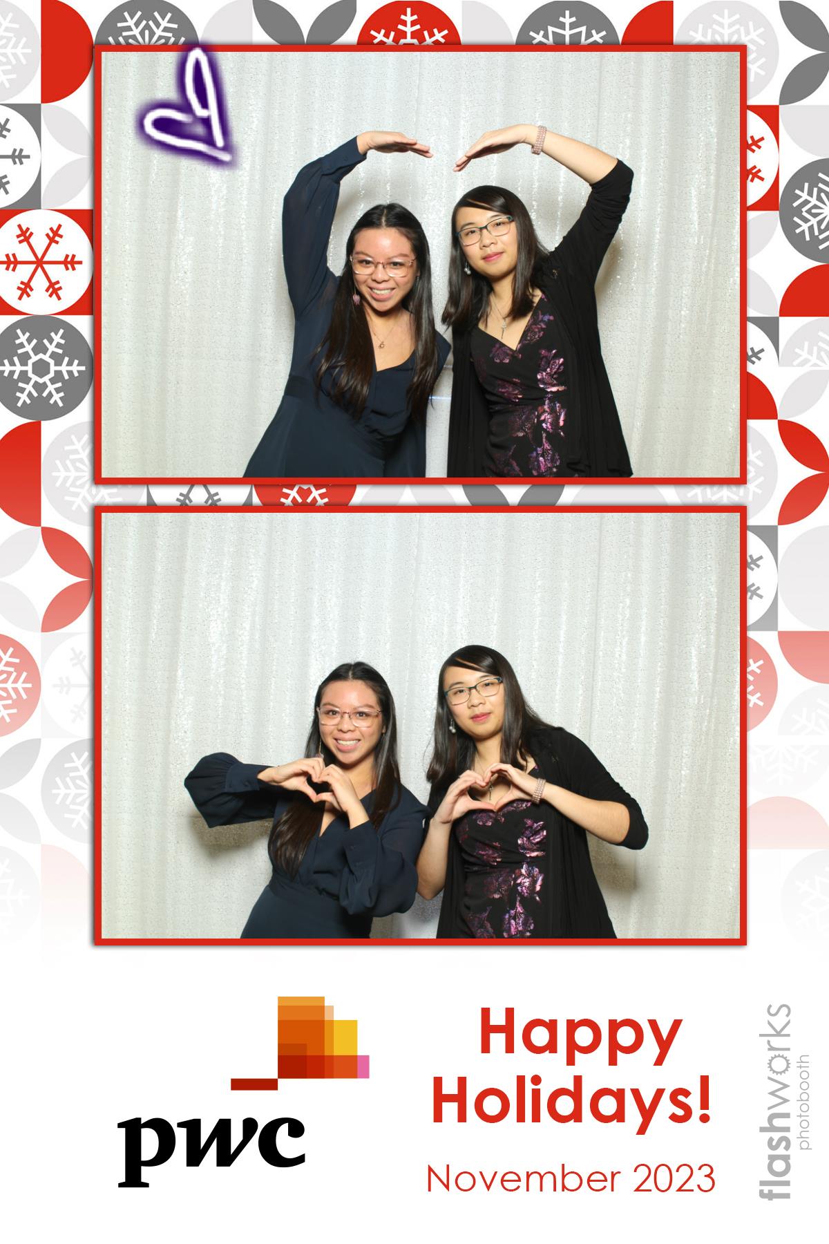 pwc Holiday Party 2023 | View more photos from the event at gallery.flashworksphotobooth.com/u/FlashworksPhotoboothInc/pwc-Holiday-Party-2023