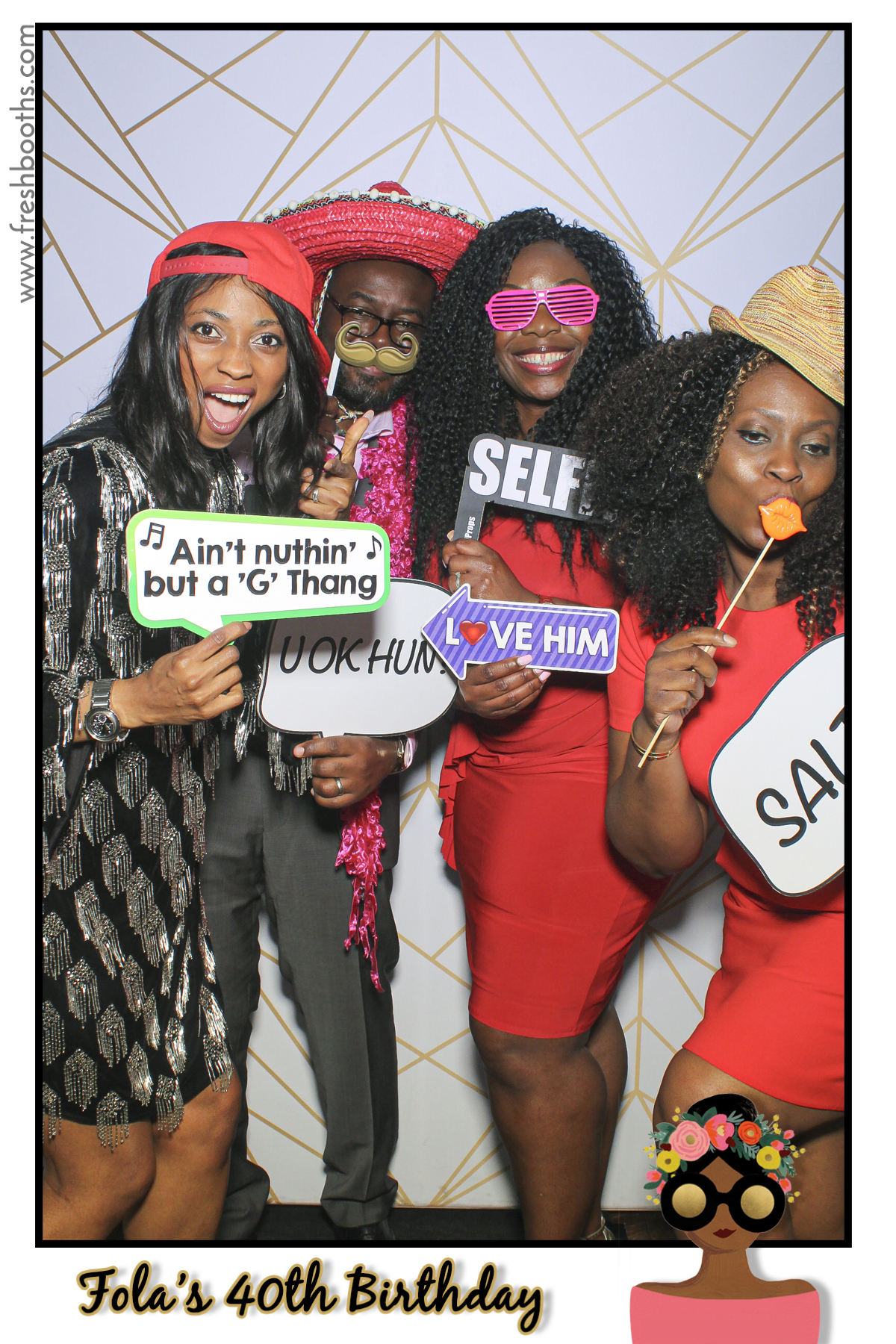 Fola's 40th Birthday Party - Selfie Mirror | View more photos from the event at gallery.freshbooths.com/u/FreshBooths/Folas-40th-Birthday-Party-Selfie-Mirror