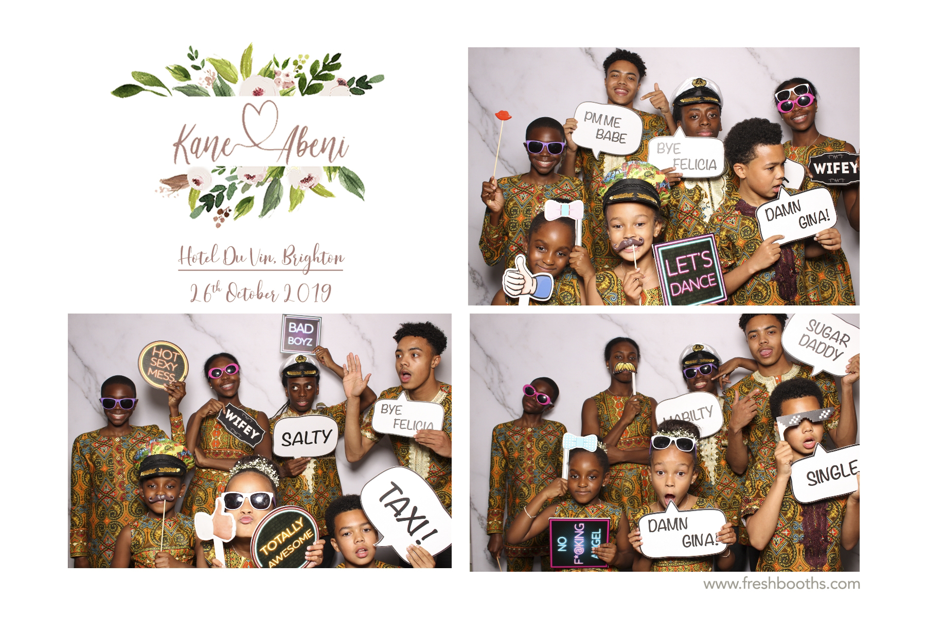 Kane & Abeni Wedding - Classic Open Booth | View more photos from the event at gallery.freshbooths.com/u/FreshBooths/Kane-Abeni-Wedding-Classic-Open-Booth