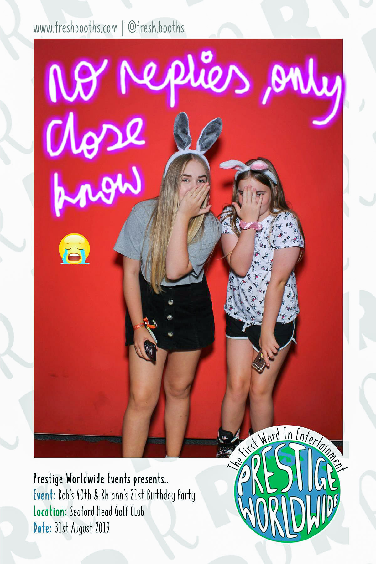 Rob & Rhiann's Joint Birthday Party - Selfie Mirror | View more photos from the event at gallery.freshbooths.com/u/FreshBooths/Rob-Rhianns-Joint-Birthday-Party-Selfie-Mirror