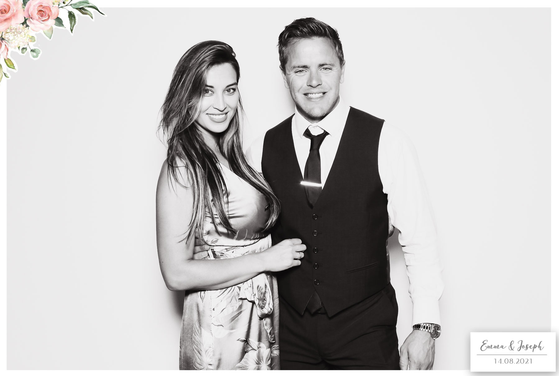 Emma & Joseph - Classic Open Booth (Beauty B&W) | View more photos from the event at gallery.freshbooths.com/u/FreshBooths/Emma-Joseph-Classic-Open-Booth-Beauty-BW