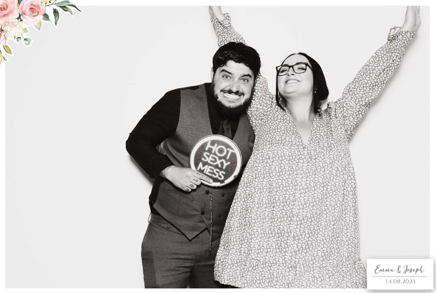 Emma & Joseph - Classic Open Booth (Beauty B&W) | View more photos from the event at gallery.freshbooths.com/u/FreshBooths/Emma-Joseph-Classic-Open-Booth-Beauty-BW