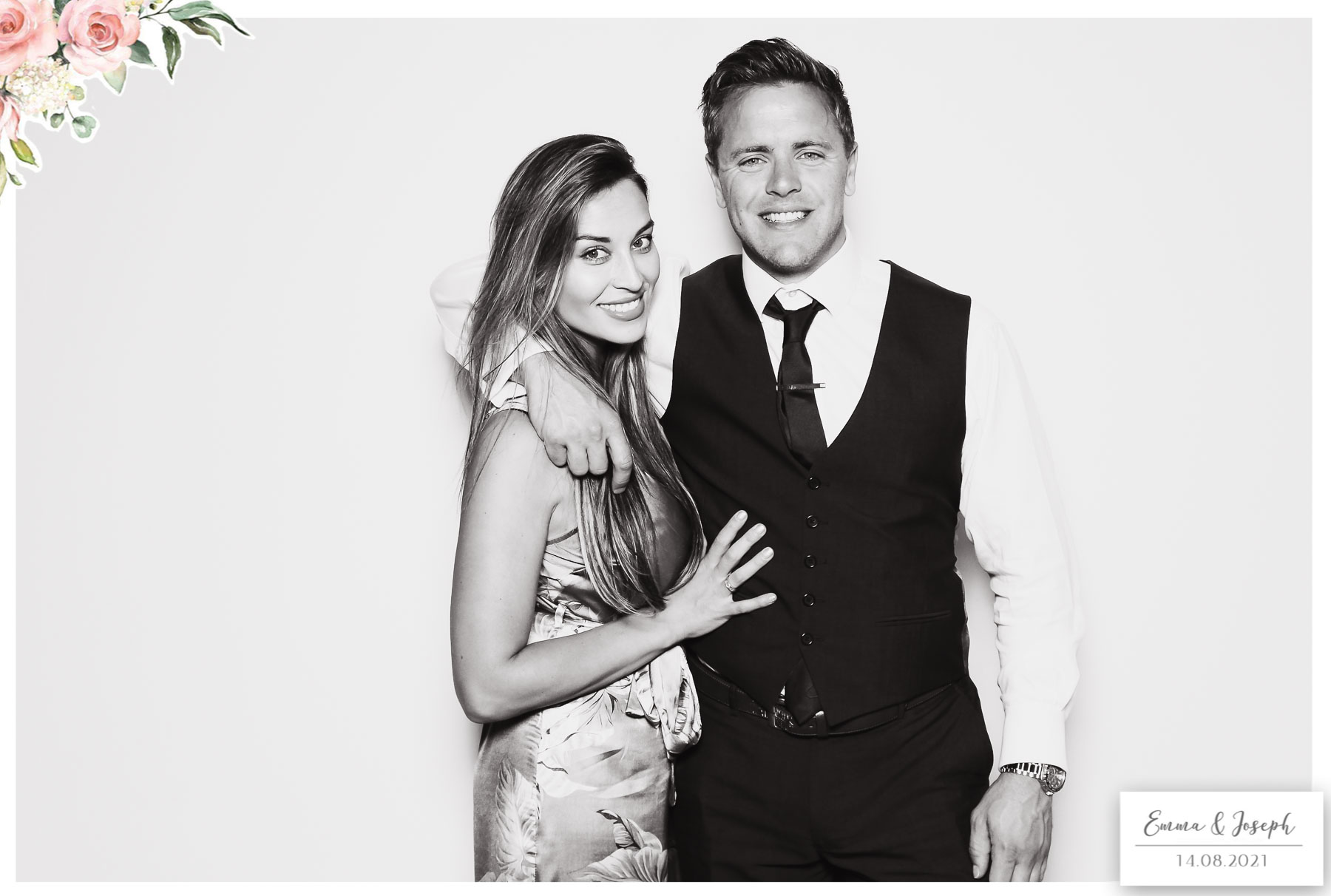 Emma & Joseph - Classic Open Booth (Beauty B&W) | View more photos from the event at gallery.freshbooths.com/u/FreshBooths/Emma-Joseph-Classic-Open-Booth-Beauty-BW