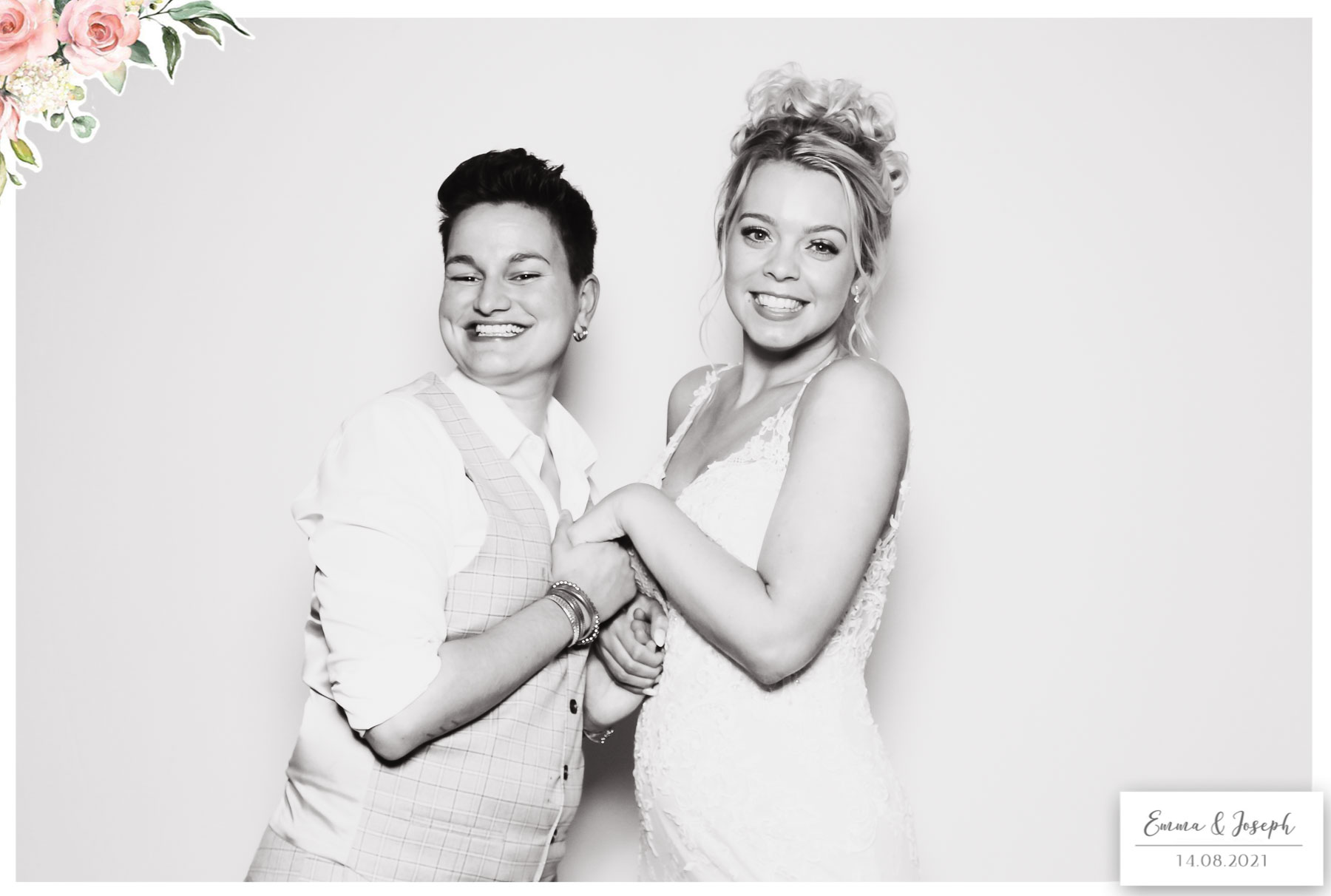 Emma & Joseph - Classic Open Booth (Beauty B&W) | View more photos from the event at gallery.freshbooths.com/u/FreshBooths/Emma-Joseph-Classic-Open-Booth-Beauty-BW