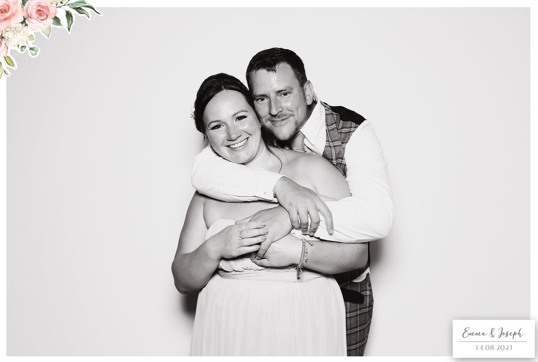 Emma & Joseph - Classic Open Booth (Beauty B&W) | View more photos from the event at gallery.freshbooths.com/u/FreshBooths/Emma-Joseph-Classic-Open-Booth-Beauty-BW