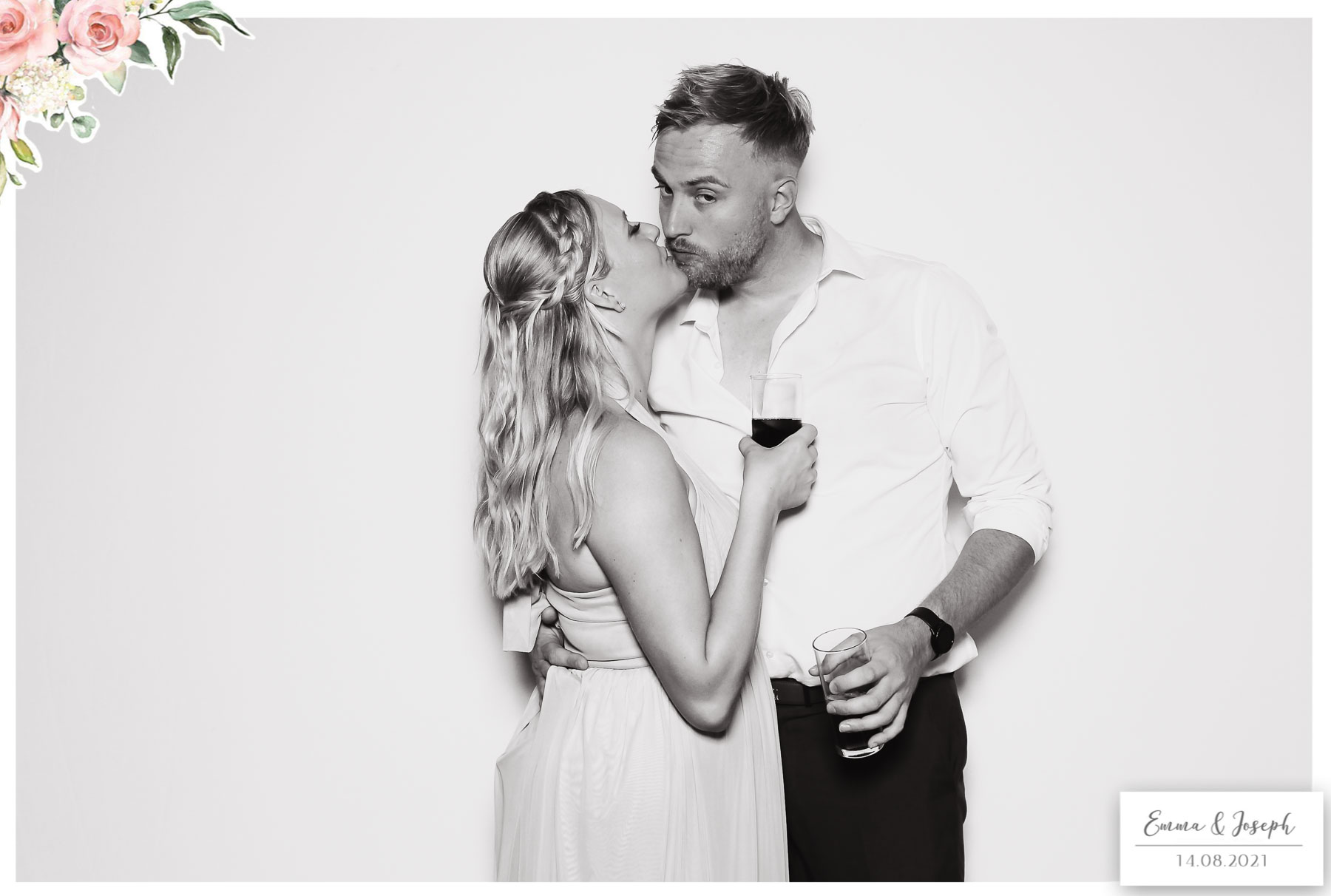 Emma & Joseph - Classic Open Booth (Beauty B&W) | View more photos from the event at gallery.freshbooths.com/u/FreshBooths/Emma-Joseph-Classic-Open-Booth-Beauty-BW