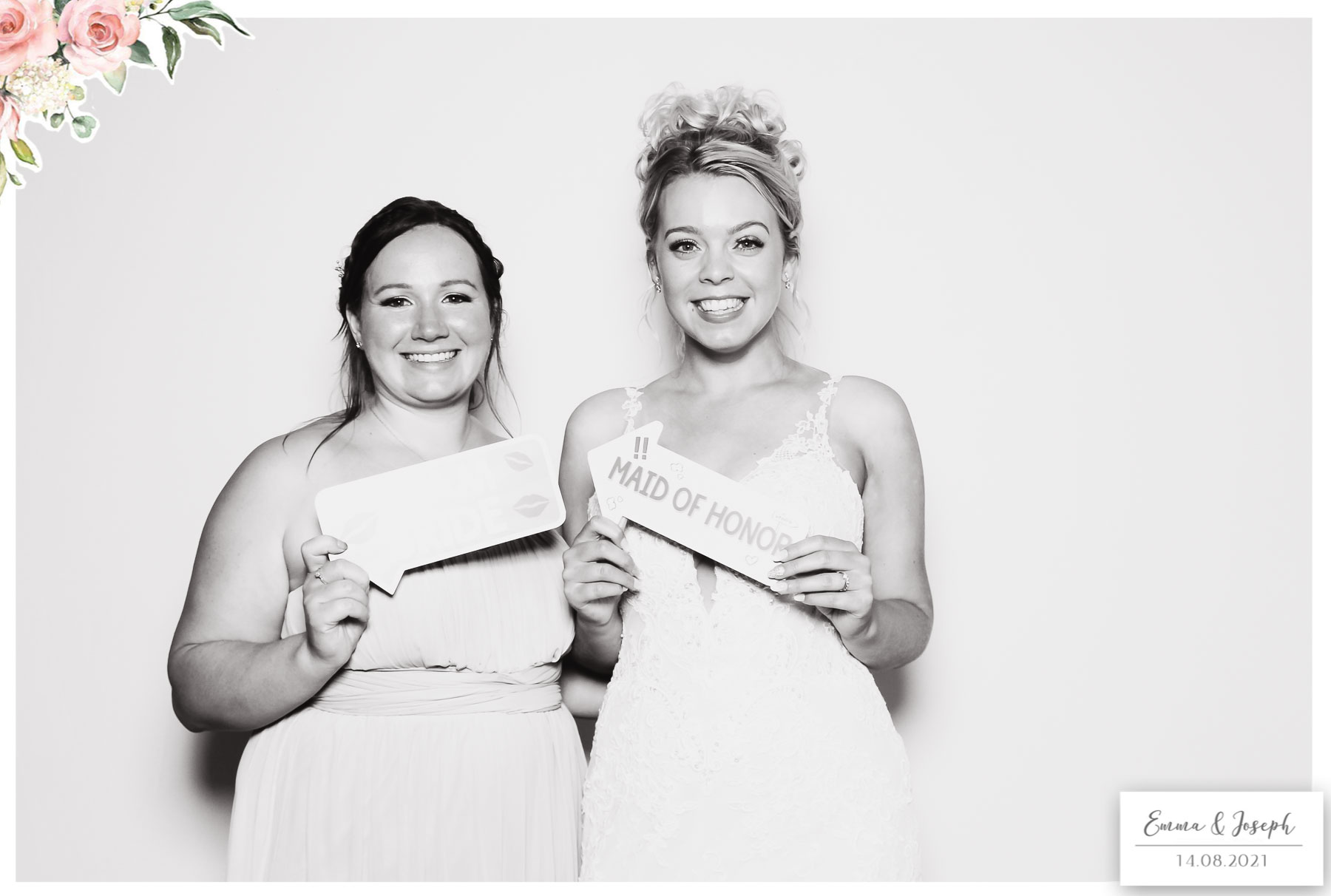 Emma & Joseph - Classic Open Booth (Beauty B&W) | View more photos from the event at gallery.freshbooths.com/u/FreshBooths/Emma-Joseph-Classic-Open-Booth-Beauty-BW