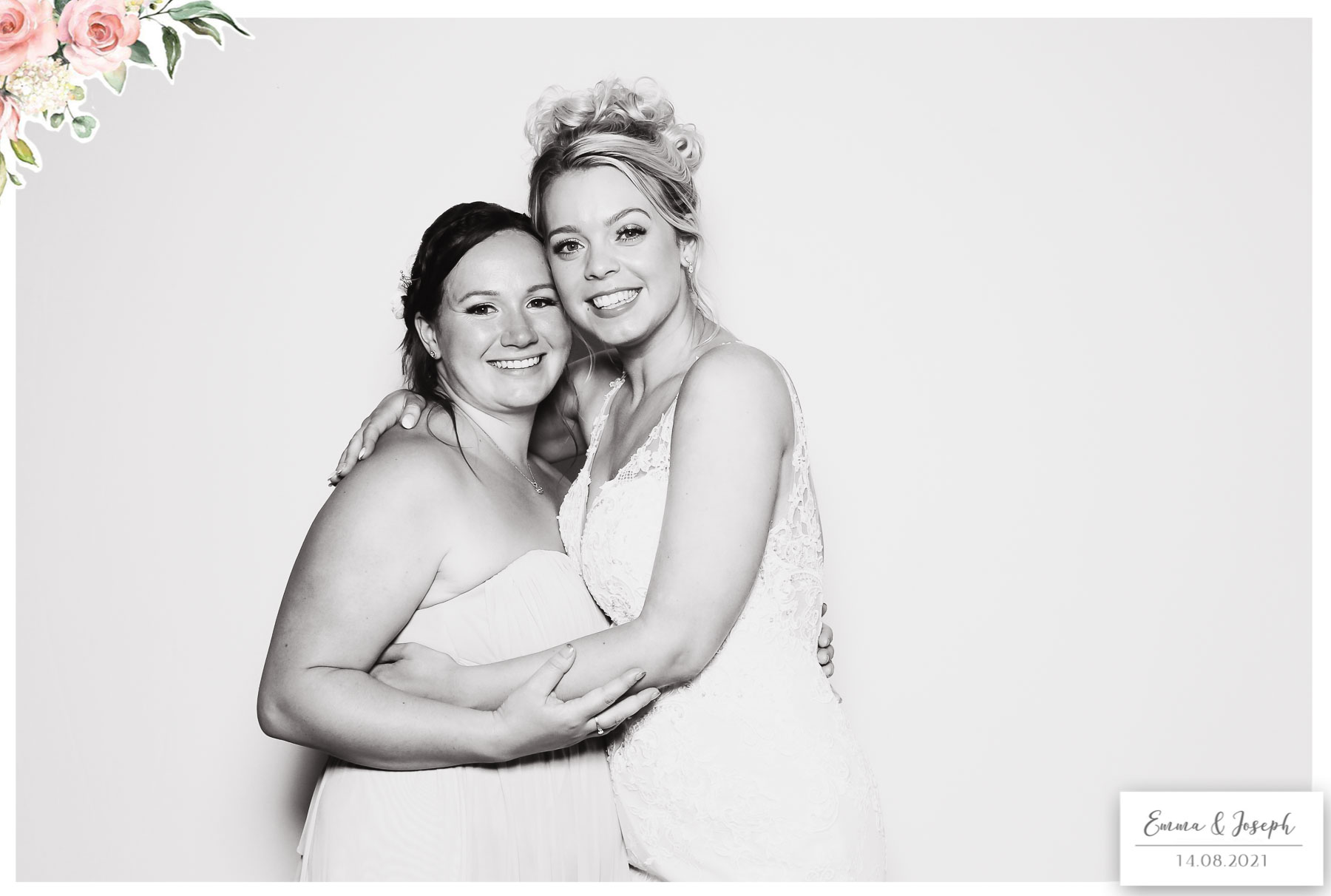 Emma & Joseph - Classic Open Booth (Beauty B&W) | View more photos from the event at gallery.freshbooths.com/u/FreshBooths/Emma-Joseph-Classic-Open-Booth-Beauty-BW