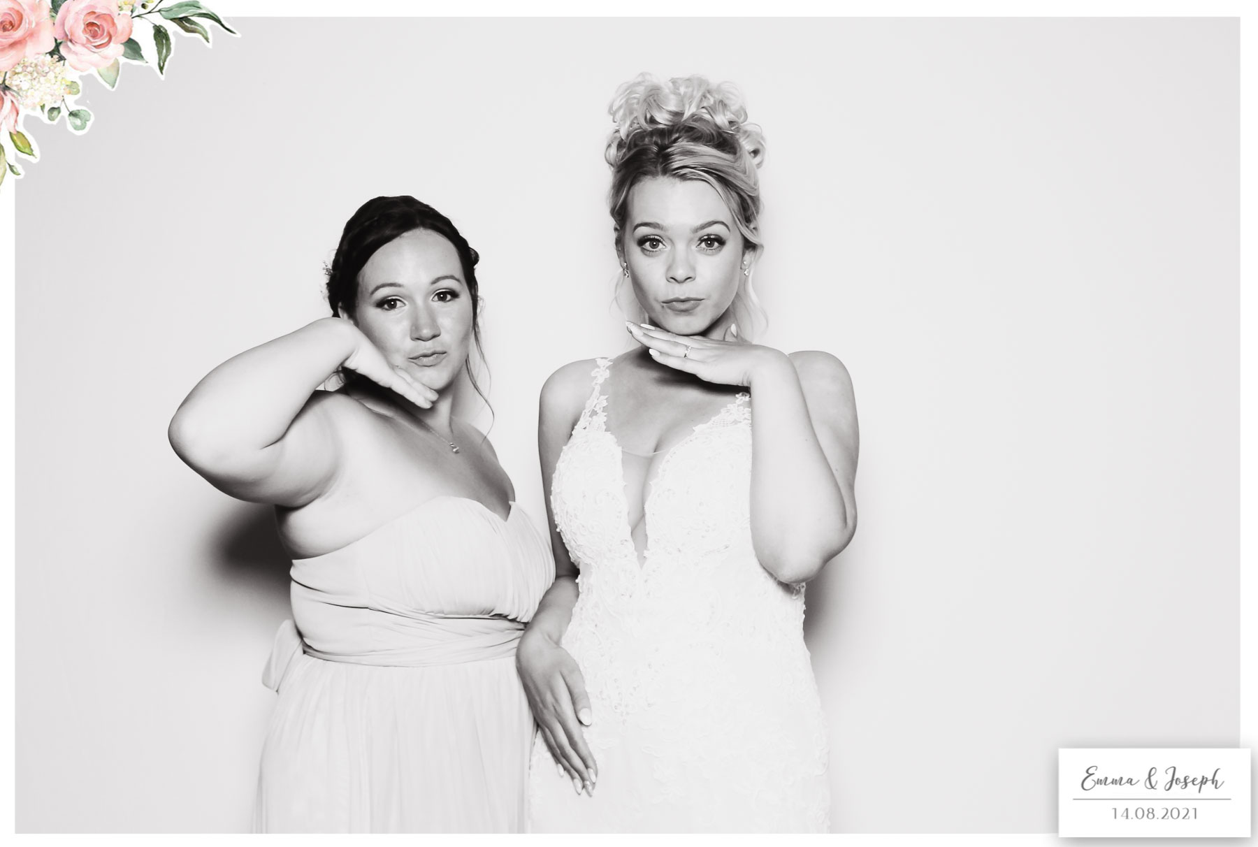 Emma & Joseph - Classic Open Booth (Beauty B&W) | View more photos from the event at gallery.freshbooths.com/u/FreshBooths/Emma-Joseph-Classic-Open-Booth-Beauty-BW