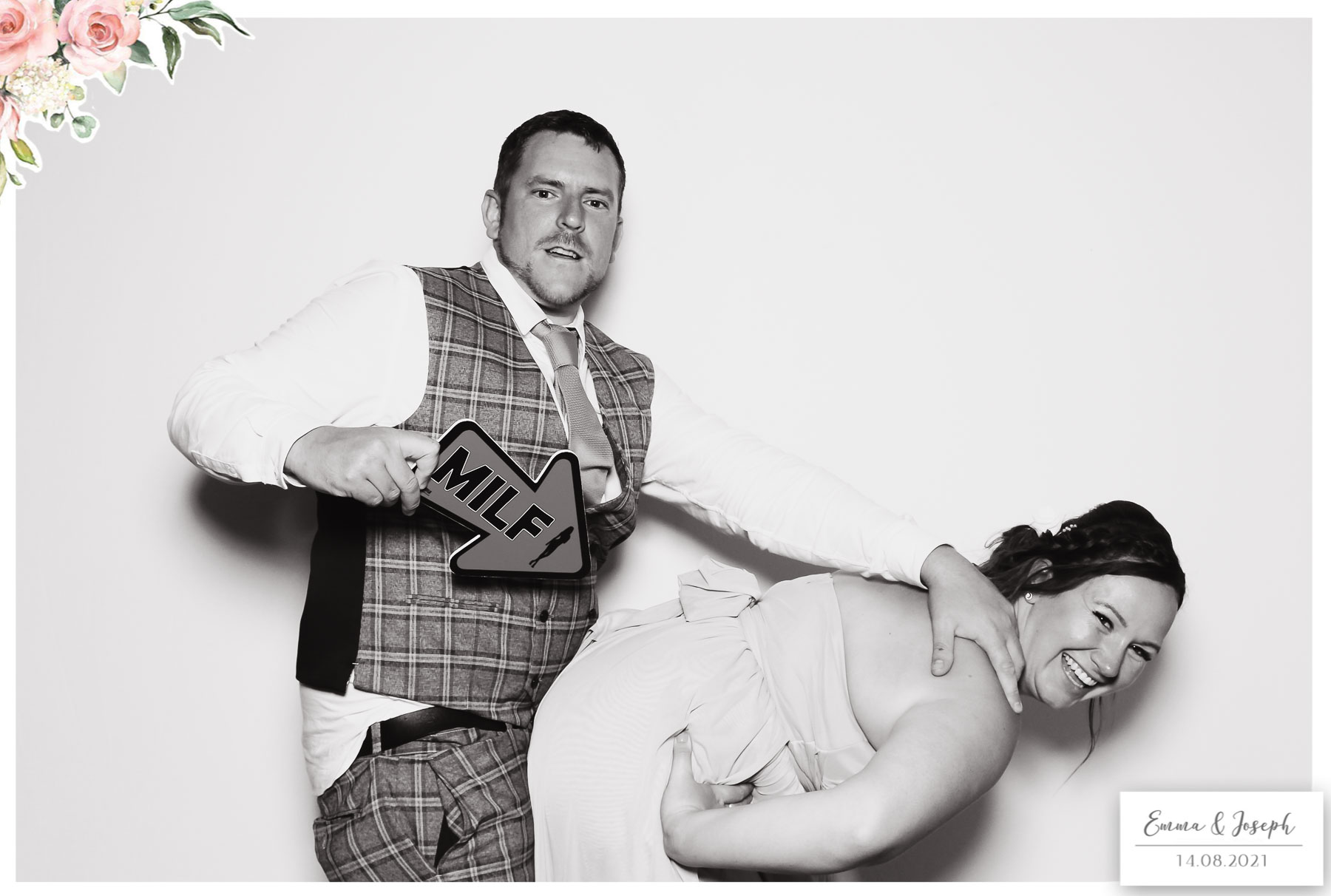 Emma & Joseph - Classic Open Booth (Beauty B&W) | View more photos from the event at gallery.freshbooths.com/u/FreshBooths/Emma-Joseph-Classic-Open-Booth-Beauty-BW