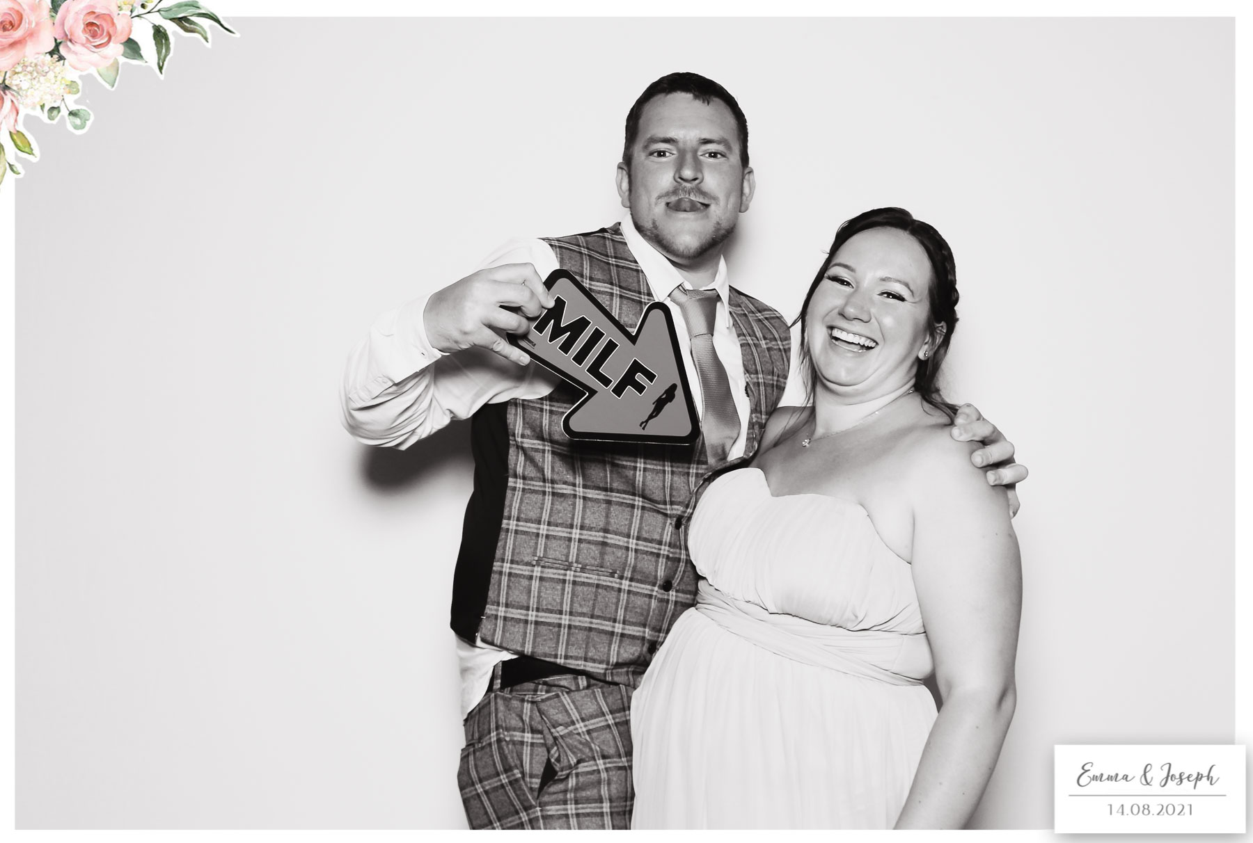 Emma & Joseph - Classic Open Booth (Beauty B&W) | View more photos from the event at gallery.freshbooths.com/u/FreshBooths/Emma-Joseph-Classic-Open-Booth-Beauty-BW