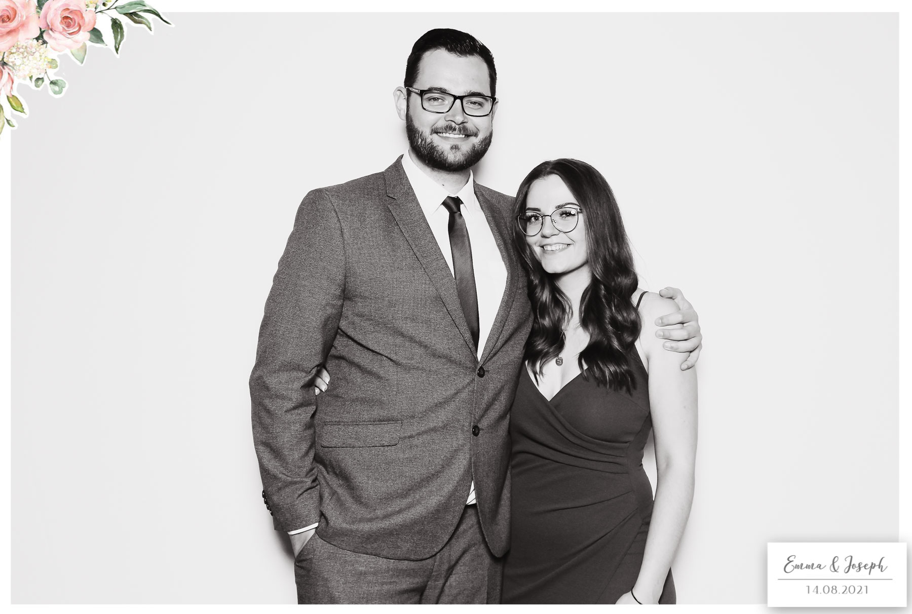 Emma & Joseph - Classic Open Booth (Beauty B&W) | View more photos from the event at gallery.freshbooths.com/u/FreshBooths/Emma-Joseph-Classic-Open-Booth-Beauty-BW