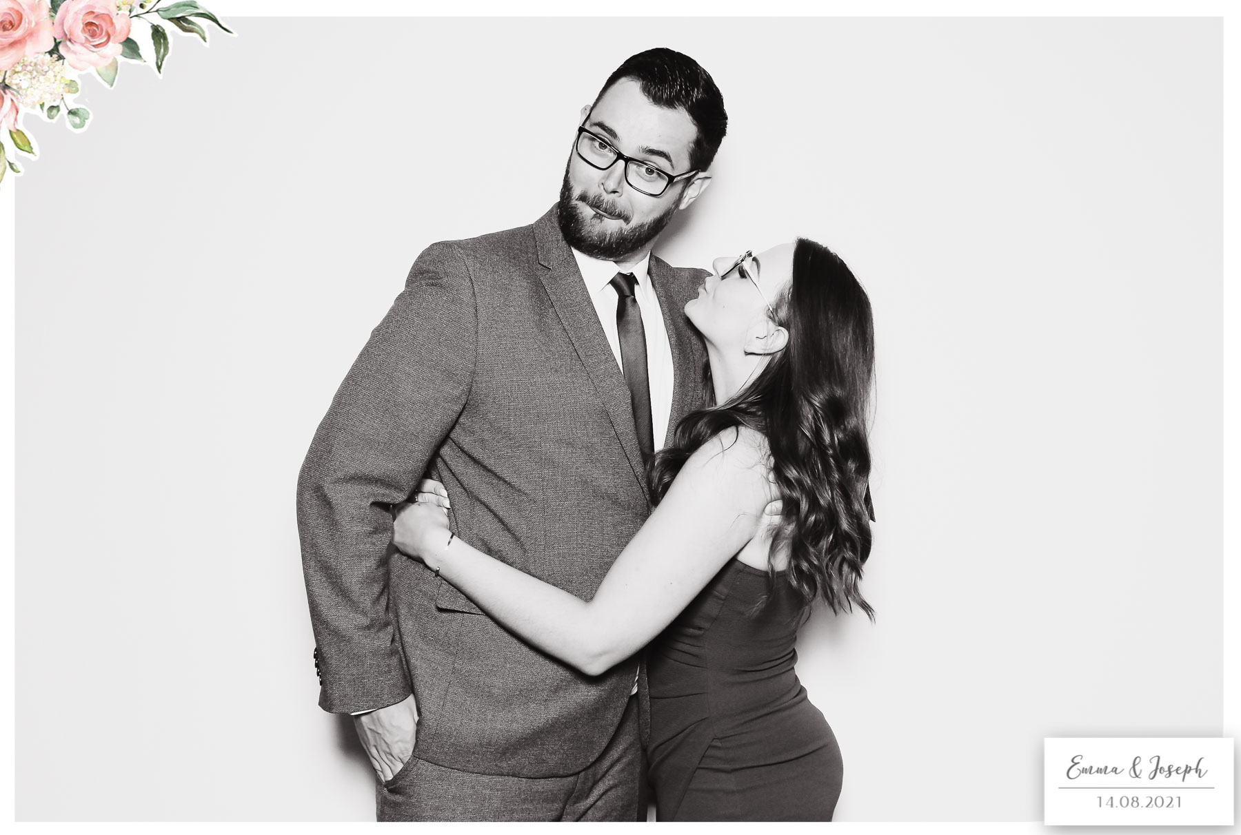 Emma & Joseph - Classic Open Booth (Beauty B&W) | View more photos from the event at gallery.freshbooths.com/u/FreshBooths/Emma-Joseph-Classic-Open-Booth-Beauty-BW