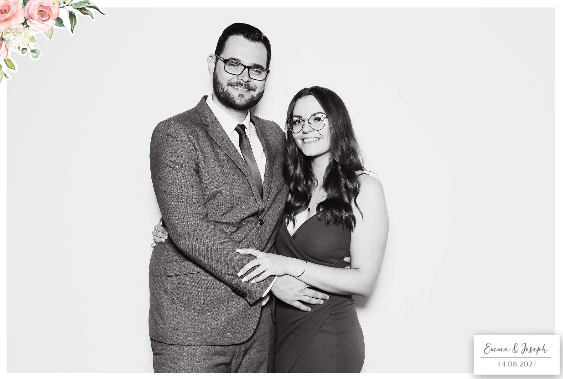 Emma & Joseph - Classic Open Booth (Beauty B&W) | View more photos from the event at gallery.freshbooths.com/u/FreshBooths/Emma-Joseph-Classic-Open-Booth-Beauty-BW