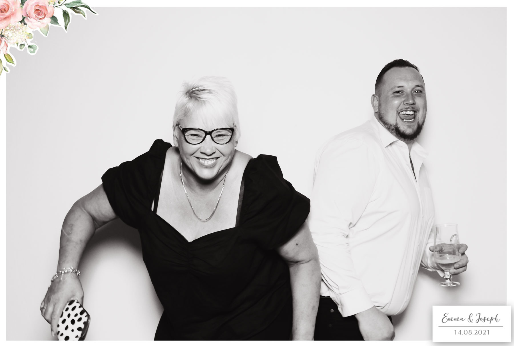 Emma & Joseph - Classic Open Booth (Beauty B&W) | View more photos from the event at gallery.freshbooths.com/u/FreshBooths/Emma-Joseph-Classic-Open-Booth-Beauty-BW
