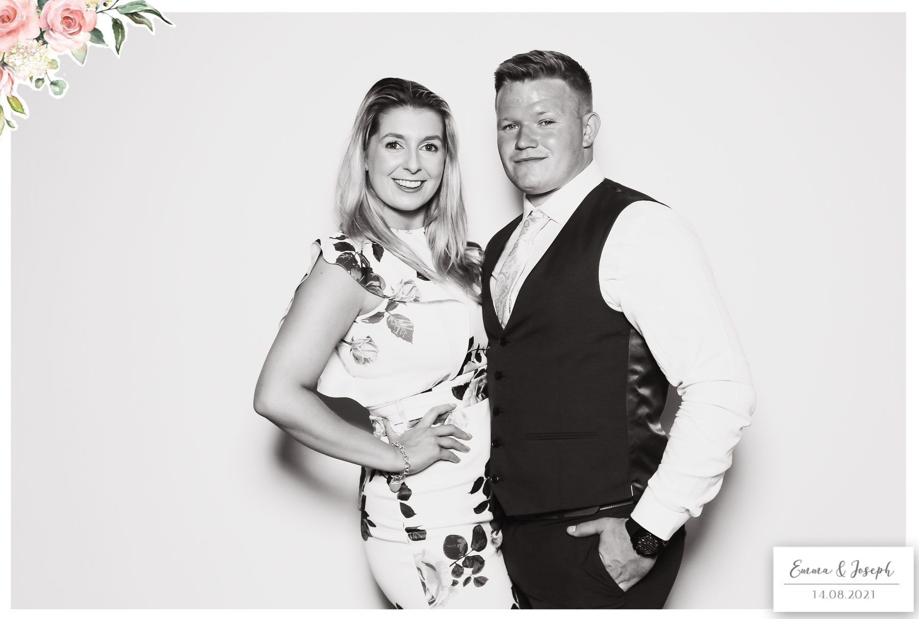 Emma & Joseph - Classic Open Booth (Beauty B&W) | View more photos from the event at gallery.freshbooths.com/u/FreshBooths/Emma-Joseph-Classic-Open-Booth-Beauty-BW