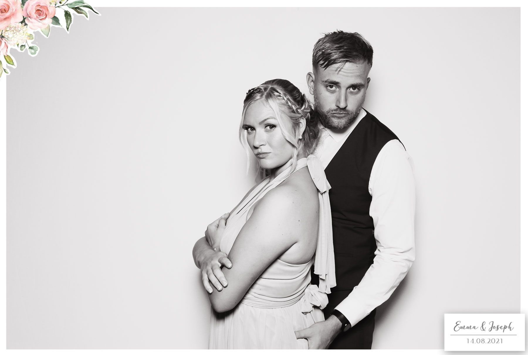 Emma & Joseph - Classic Open Booth (Beauty B&W) | View more photos from the event at gallery.freshbooths.com/u/FreshBooths/Emma-Joseph-Classic-Open-Booth-Beauty-BW