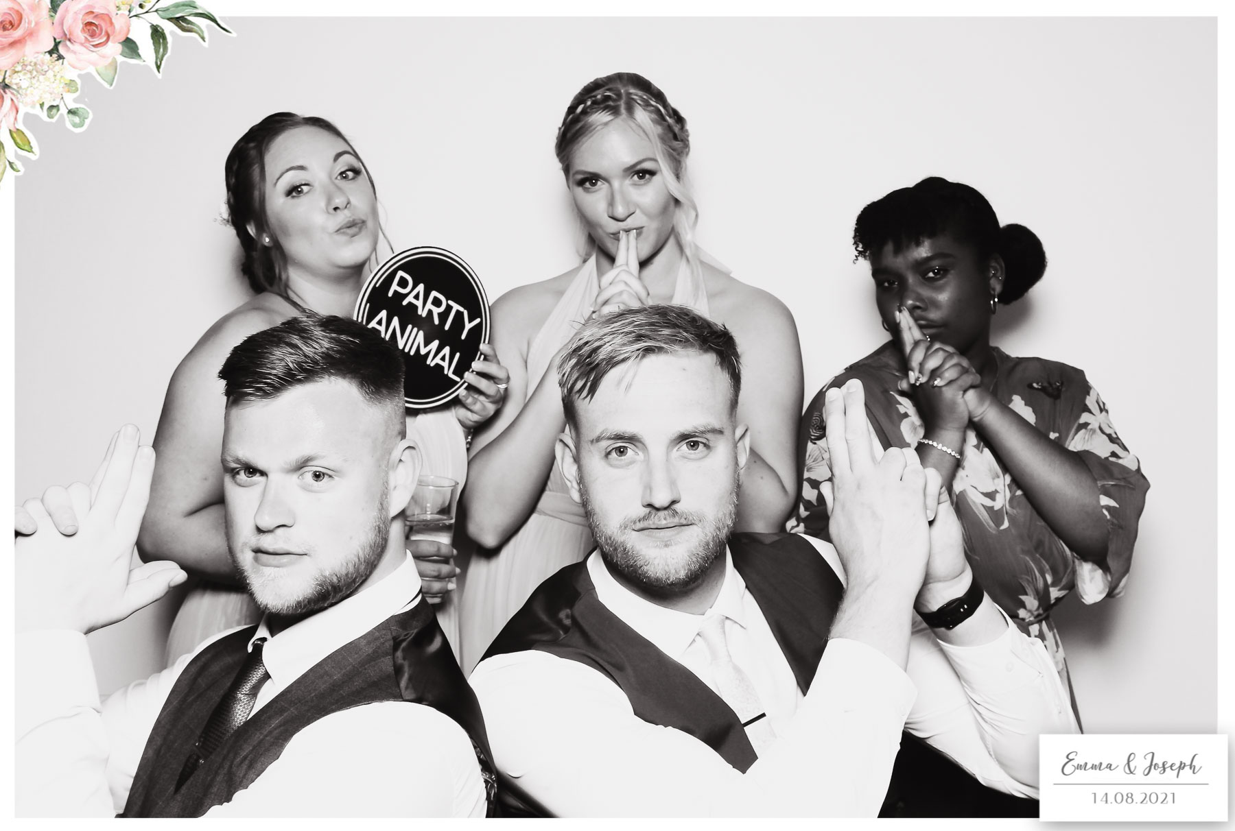 Emma & Joseph - Classic Open Booth (Beauty B&W) | View more photos from the event at gallery.freshbooths.com/u/FreshBooths/Emma-Joseph-Classic-Open-Booth-Beauty-BW