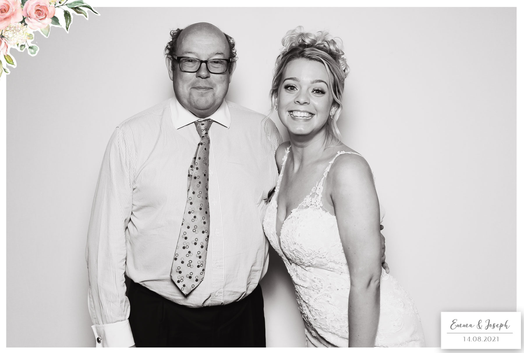 Emma & Joseph - Classic Open Booth (Beauty B&W) | View more photos from the event at gallery.freshbooths.com/u/FreshBooths/Emma-Joseph-Classic-Open-Booth-Beauty-BW