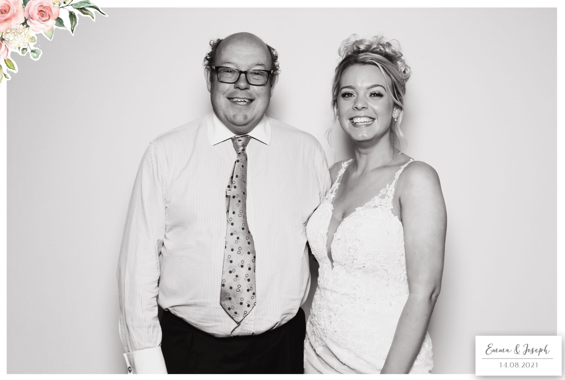 Emma & Joseph - Classic Open Booth (Beauty B&W) | View more photos from the event at gallery.freshbooths.com/u/FreshBooths/Emma-Joseph-Classic-Open-Booth-Beauty-BW
