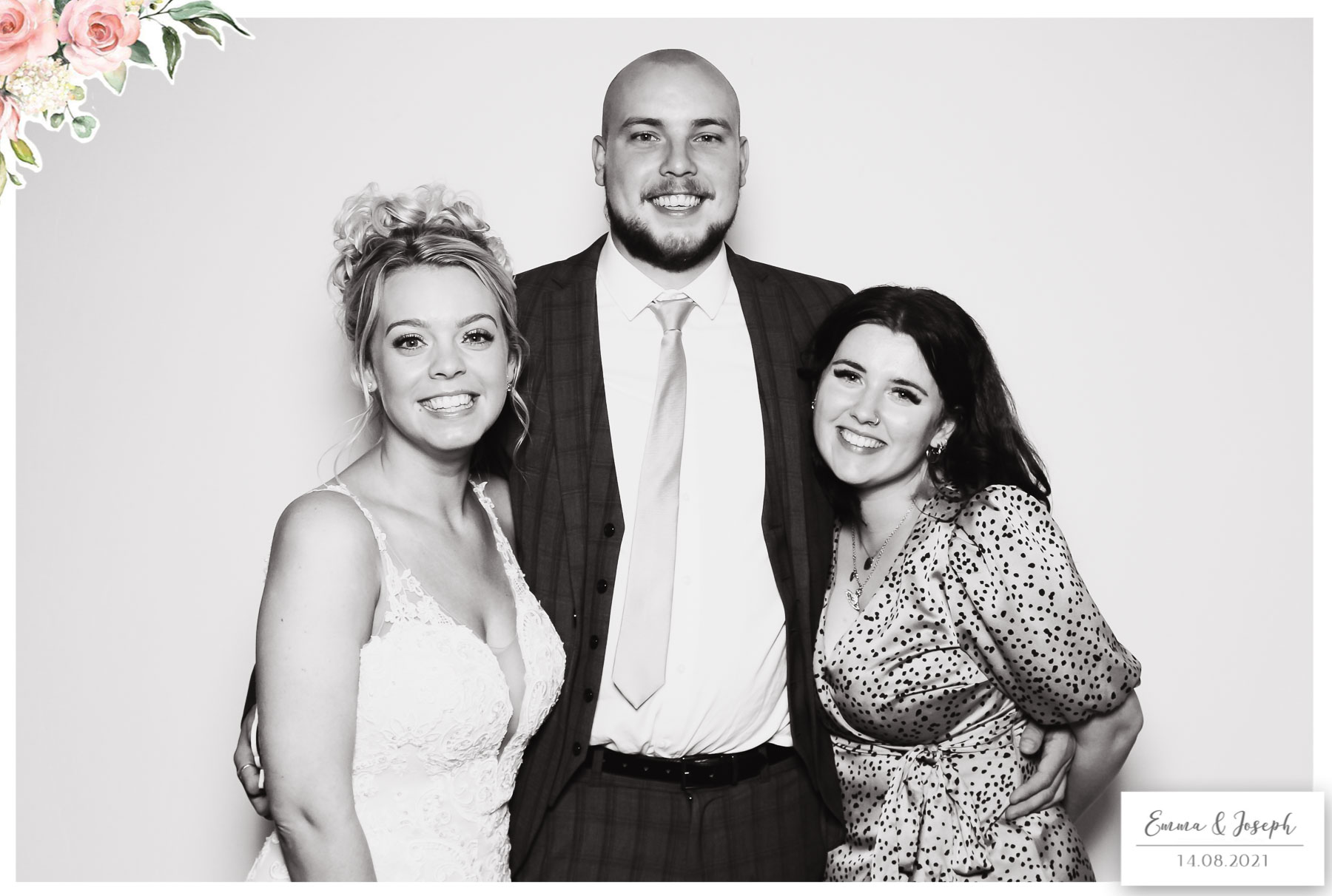 Emma & Joseph - Classic Open Booth (Beauty B&W) | View more photos from the event at gallery.freshbooths.com/u/FreshBooths/Emma-Joseph-Classic-Open-Booth-Beauty-BW