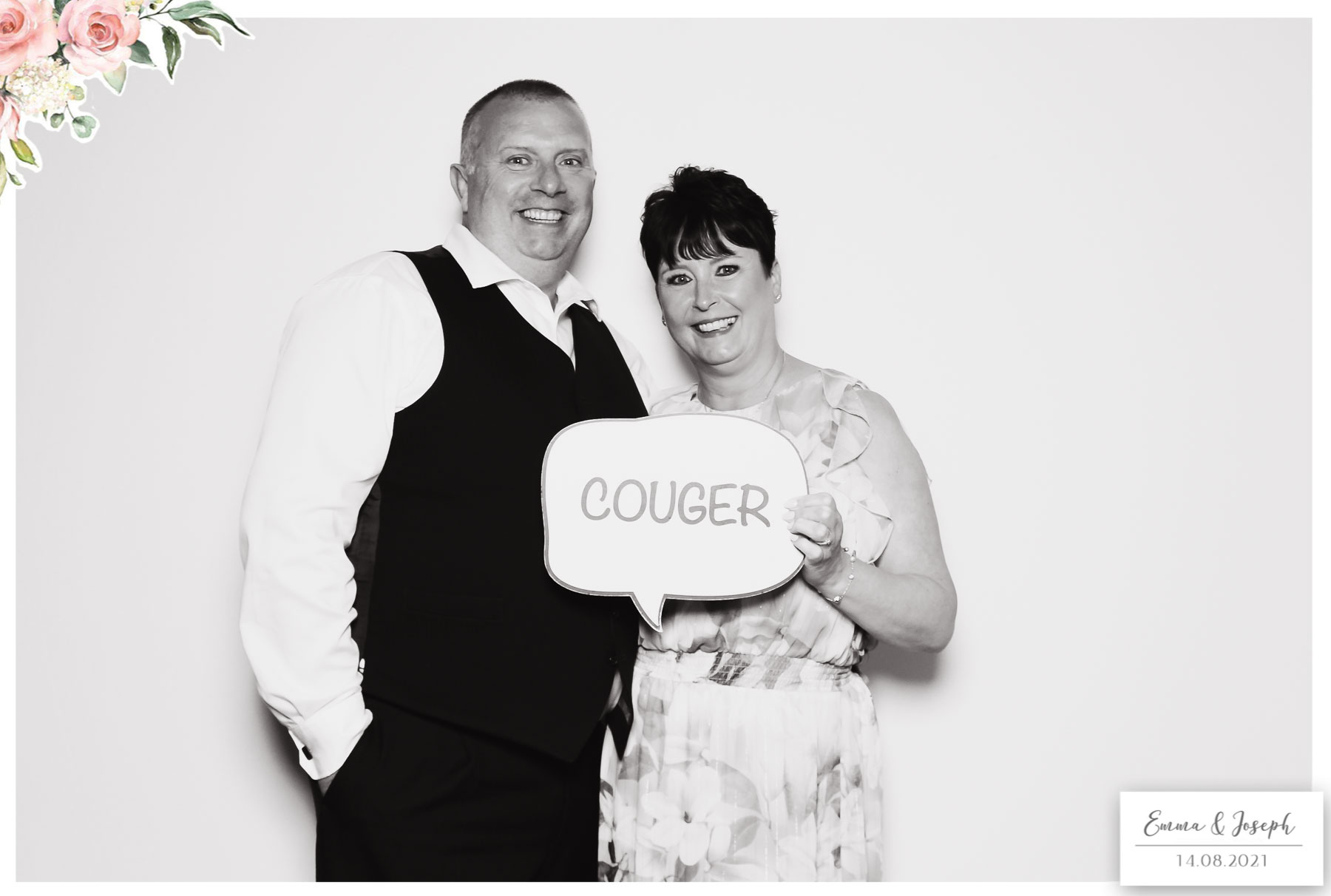 Emma & Joseph - Classic Open Booth (Beauty B&W) | View more photos from the event at gallery.freshbooths.com/u/FreshBooths/Emma-Joseph-Classic-Open-Booth-Beauty-BW