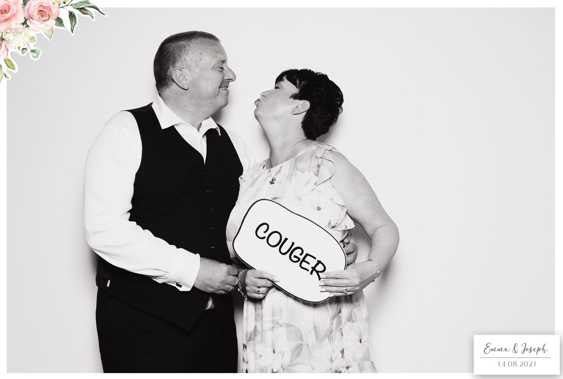Emma & Joseph - Classic Open Booth (Beauty B&W) | View more photos from the event at gallery.freshbooths.com/u/FreshBooths/Emma-Joseph-Classic-Open-Booth-Beauty-BW