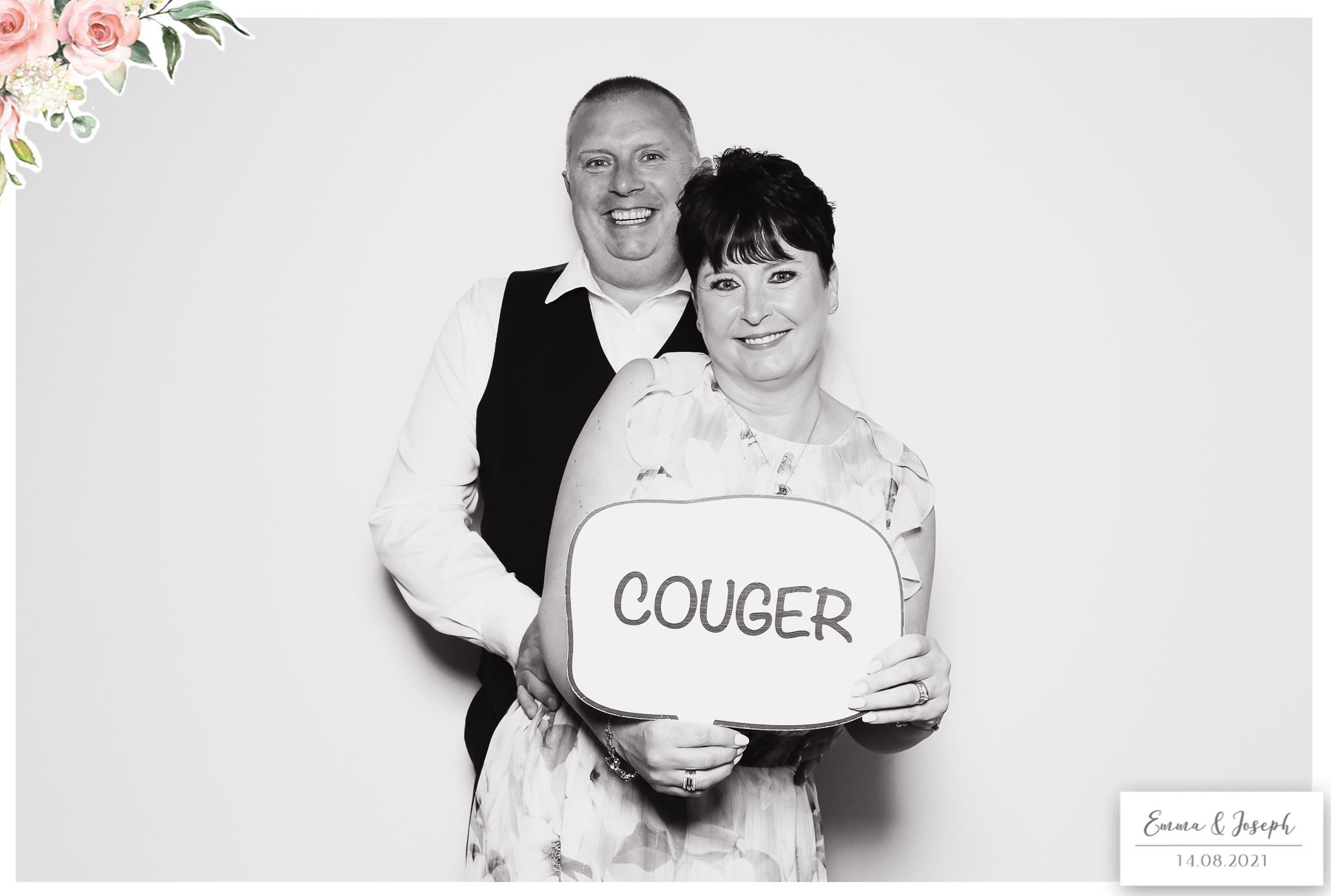 Emma & Joseph - Classic Open Booth (Beauty B&W) | View more photos from the event at gallery.freshbooths.com/u/FreshBooths/Emma-Joseph-Classic-Open-Booth-Beauty-BW