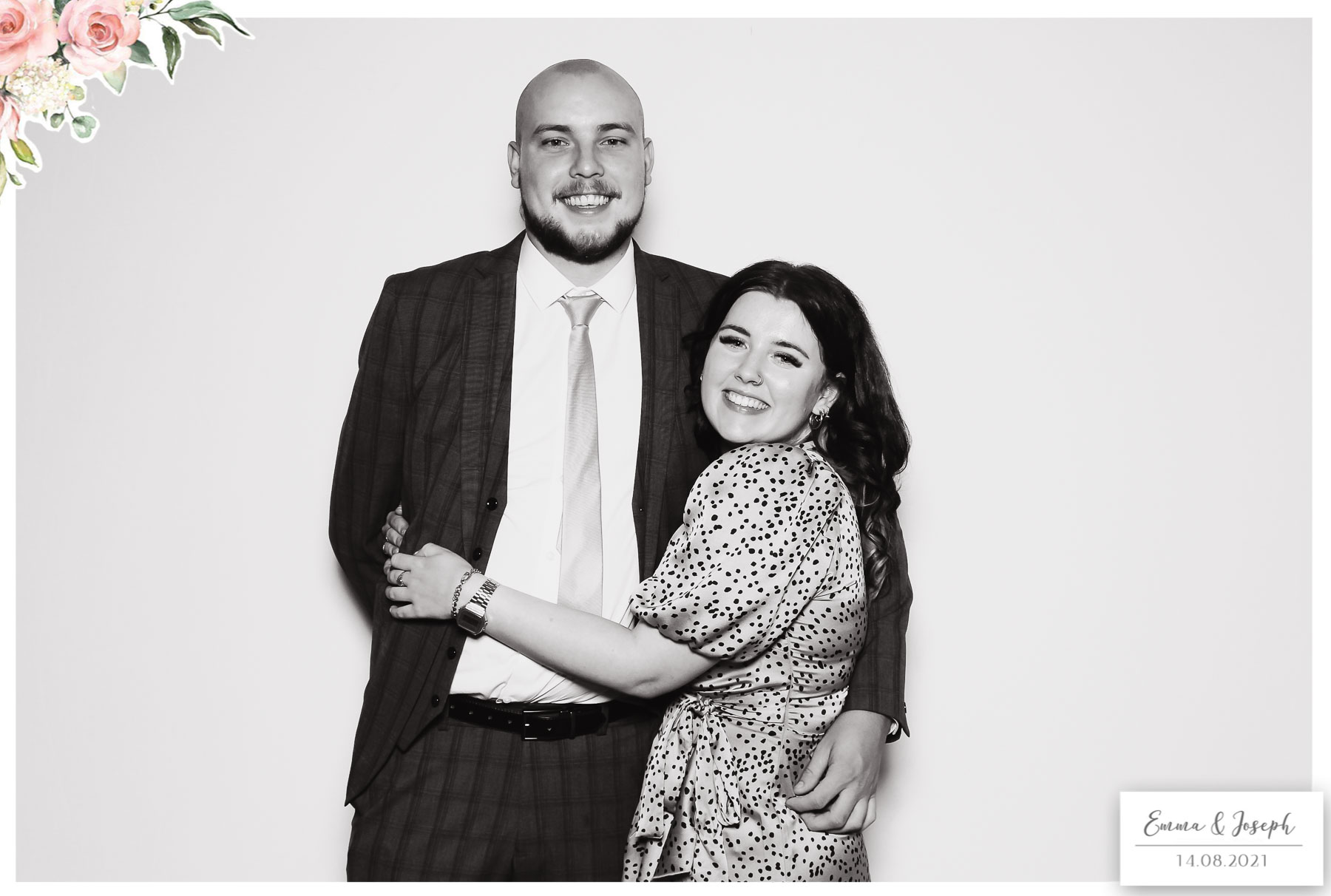 Emma & Joseph - Classic Open Booth (Beauty B&W) | View more photos from the event at gallery.freshbooths.com/u/FreshBooths/Emma-Joseph-Classic-Open-Booth-Beauty-BW
