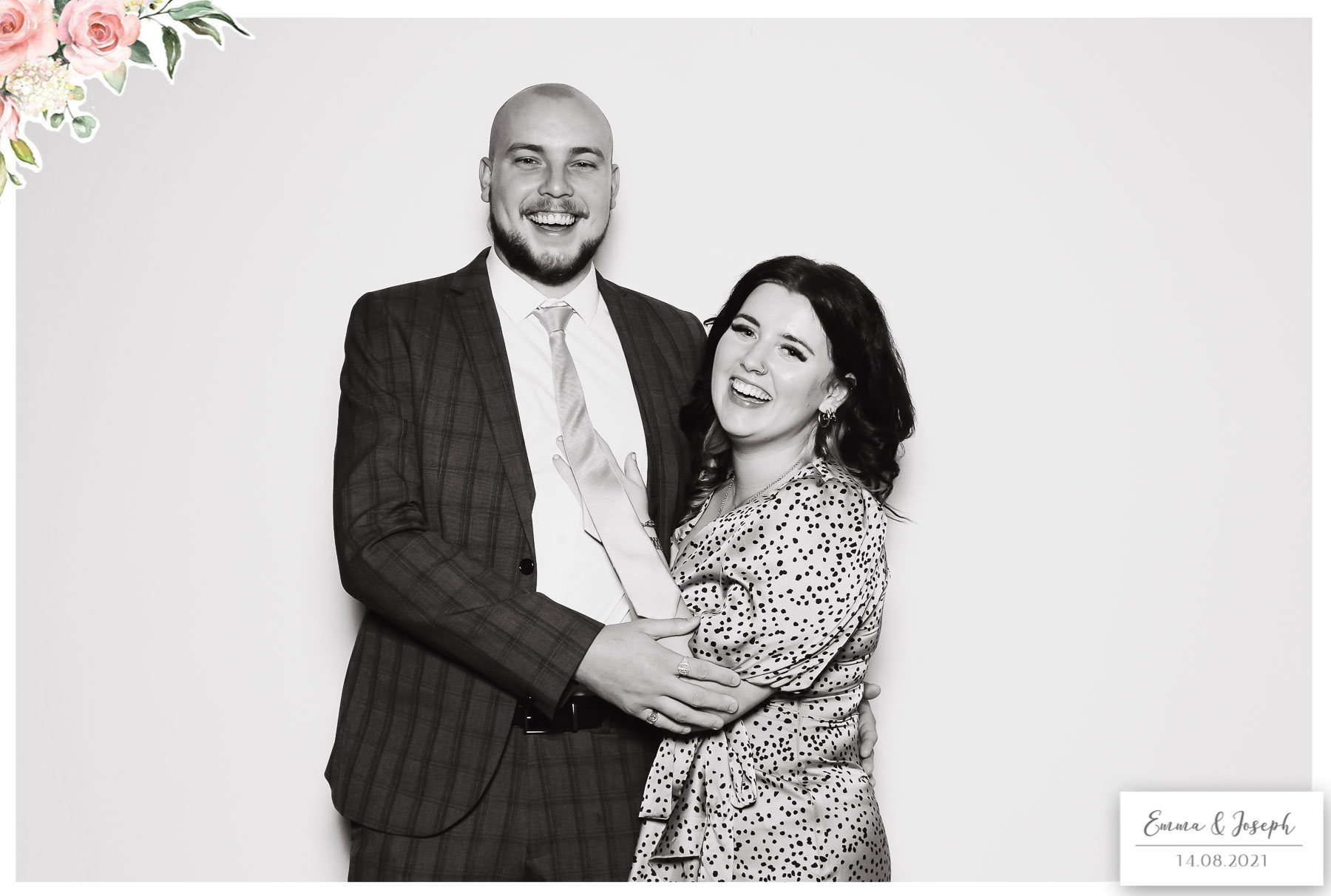 Emma & Joseph - Classic Open Booth (Beauty B&W) | View more photos from the event at gallery.freshbooths.com/u/FreshBooths/Emma-Joseph-Classic-Open-Booth-Beauty-BW