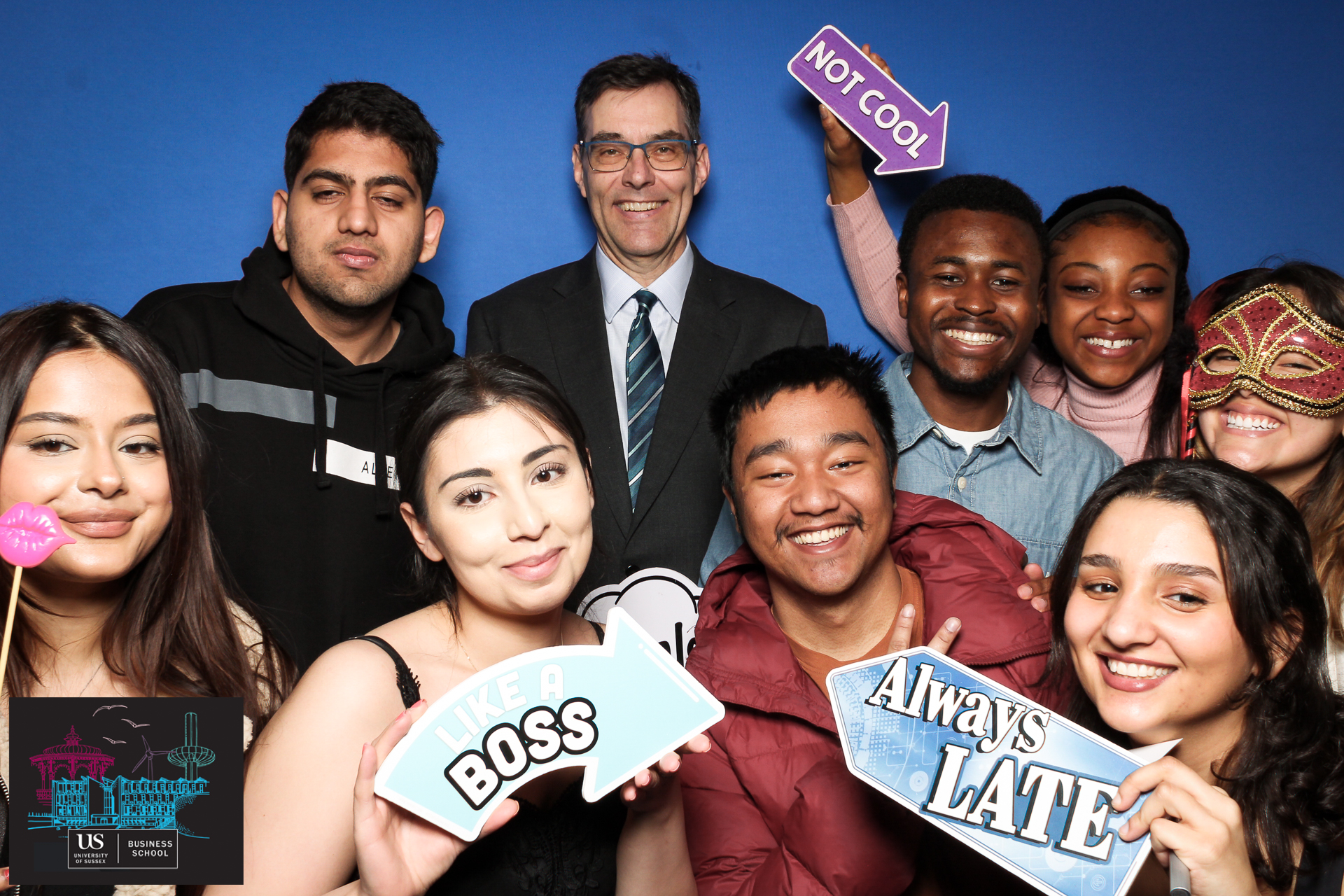 Sussex Business School Welcome Party 2024 - Classic Open Booth | View more photos from the event at gallery.freshbooths.com/u/FreshBooths/Sussex-Business-School-Welcome-Party-2024-Classic-Open-Booth