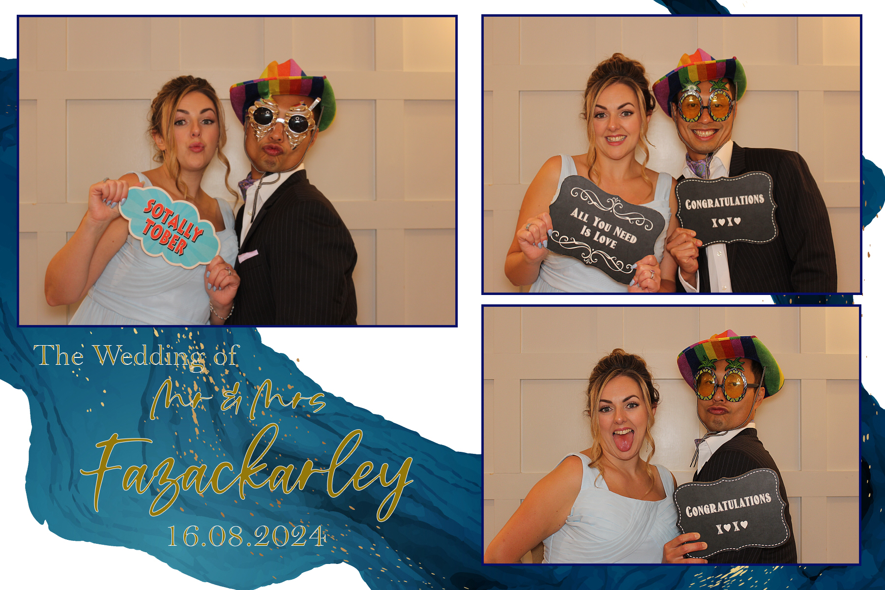 Mr & Mrs Fazackarley | View more photos from the event at gallery.funbooth.uk.com/u/FunboothLTD1/Mr-Mrs-Fazackarley
