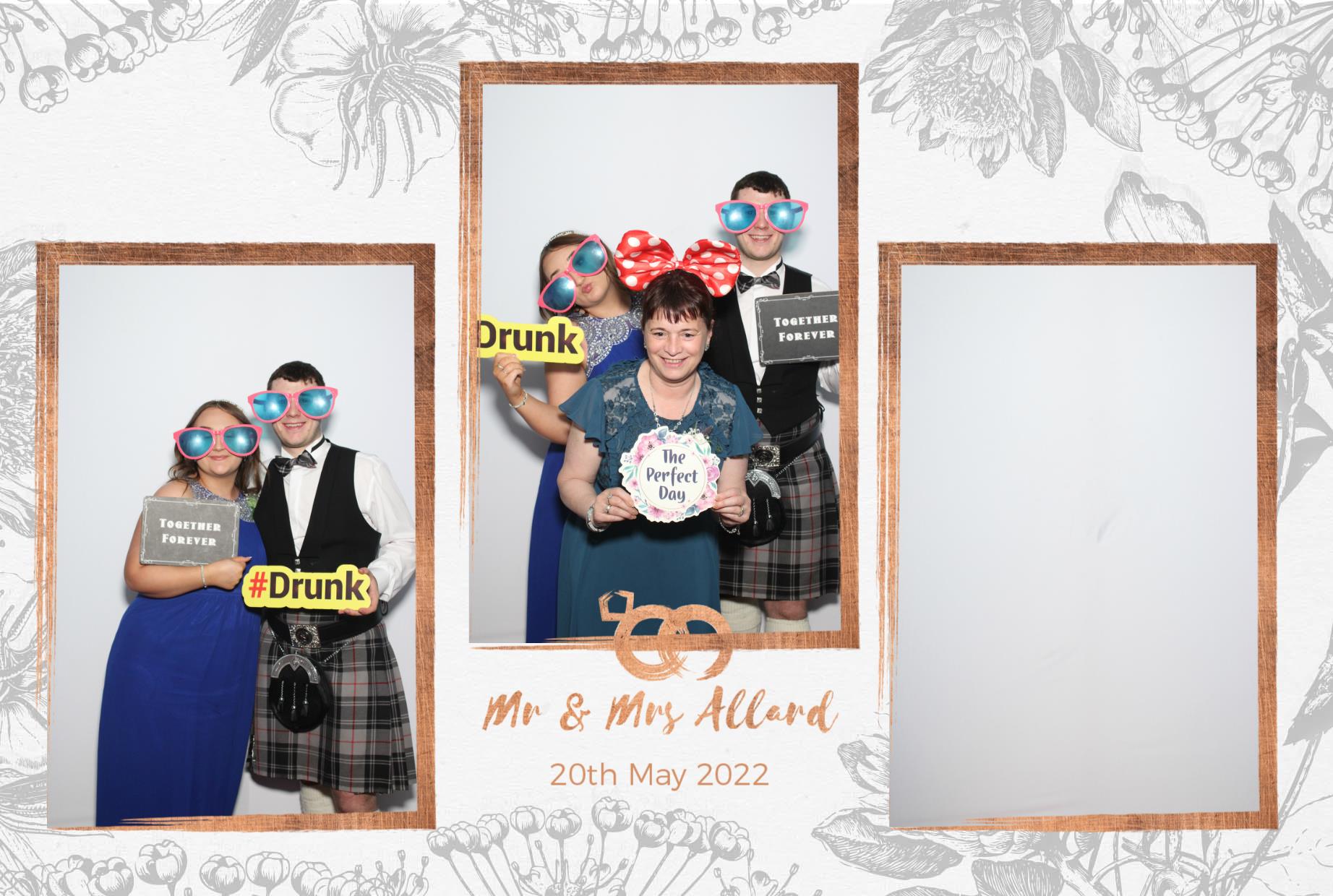 Mr and Mrs Allard  | View more photos from the event at gallery.myphotoboothexperience.co.uk/u/MyPhotoBoothExperienceLtd/Mr-and-Mrs-Allard
