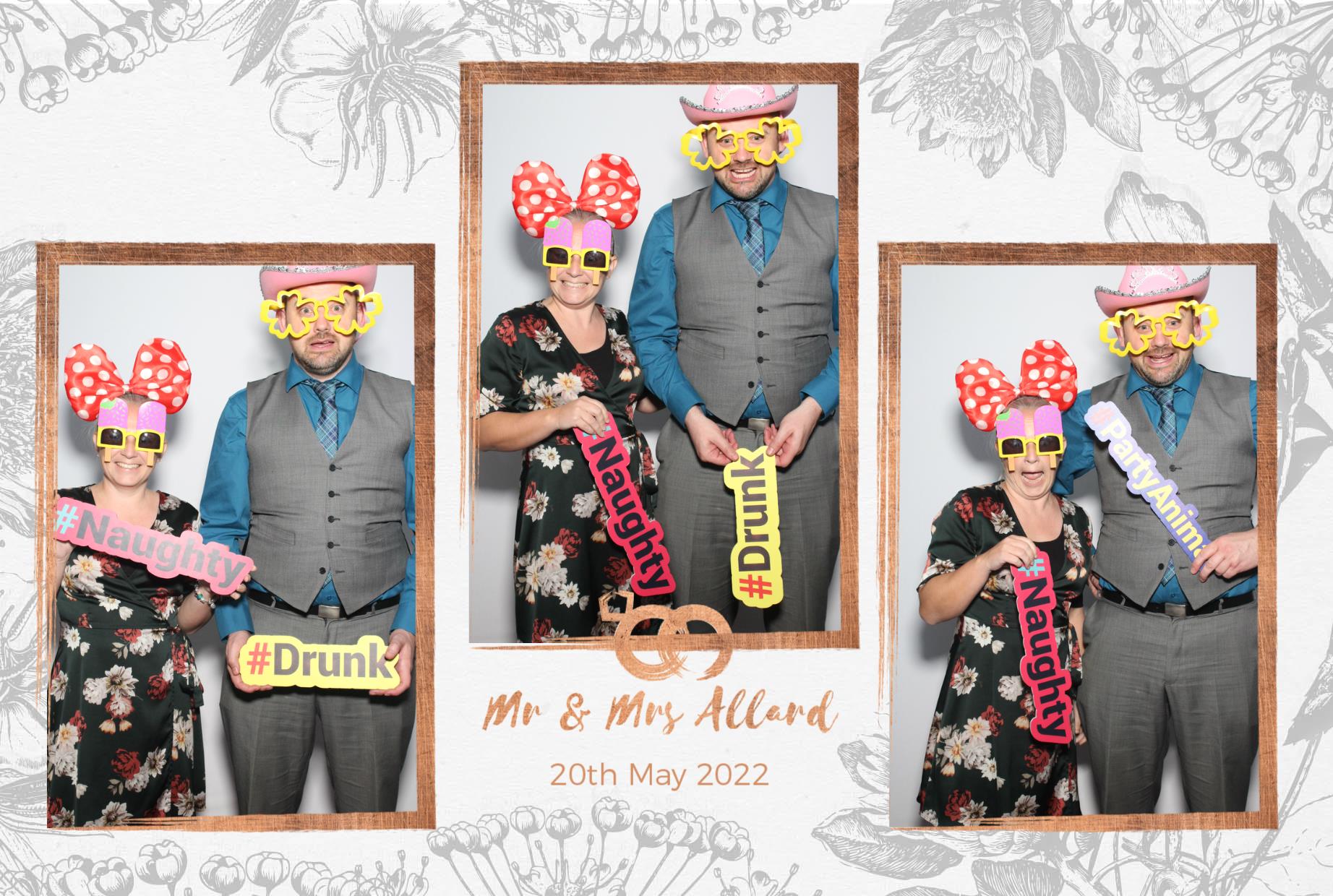 Mr and Mrs Allard  | View more photos from the event at gallery.myphotoboothexperience.co.uk/u/MyPhotoBoothExperienceLtd/Mr-and-Mrs-Allard