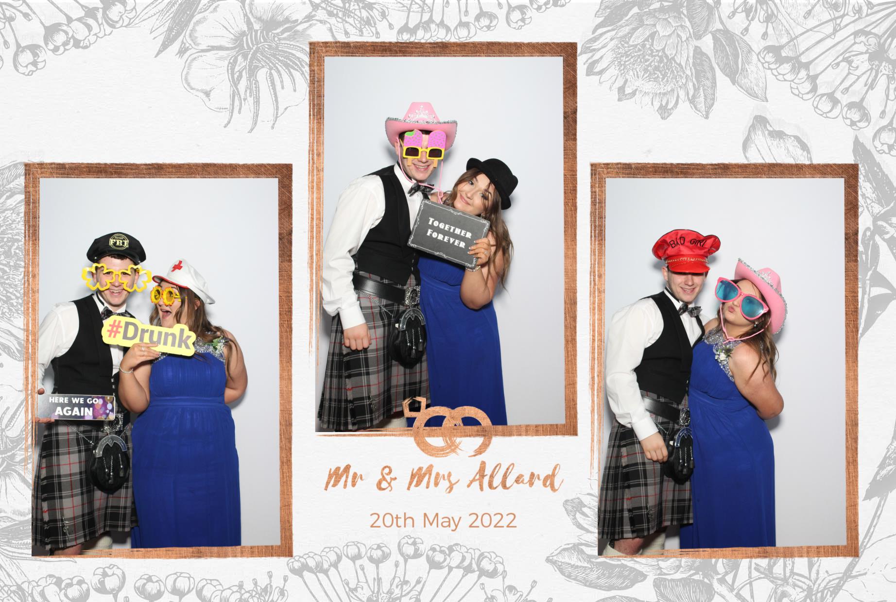 Mr and Mrs Allard  | View more photos from the event at gallery.myphotoboothexperience.co.uk/u/MyPhotoBoothExperienceLtd/Mr-and-Mrs-Allard