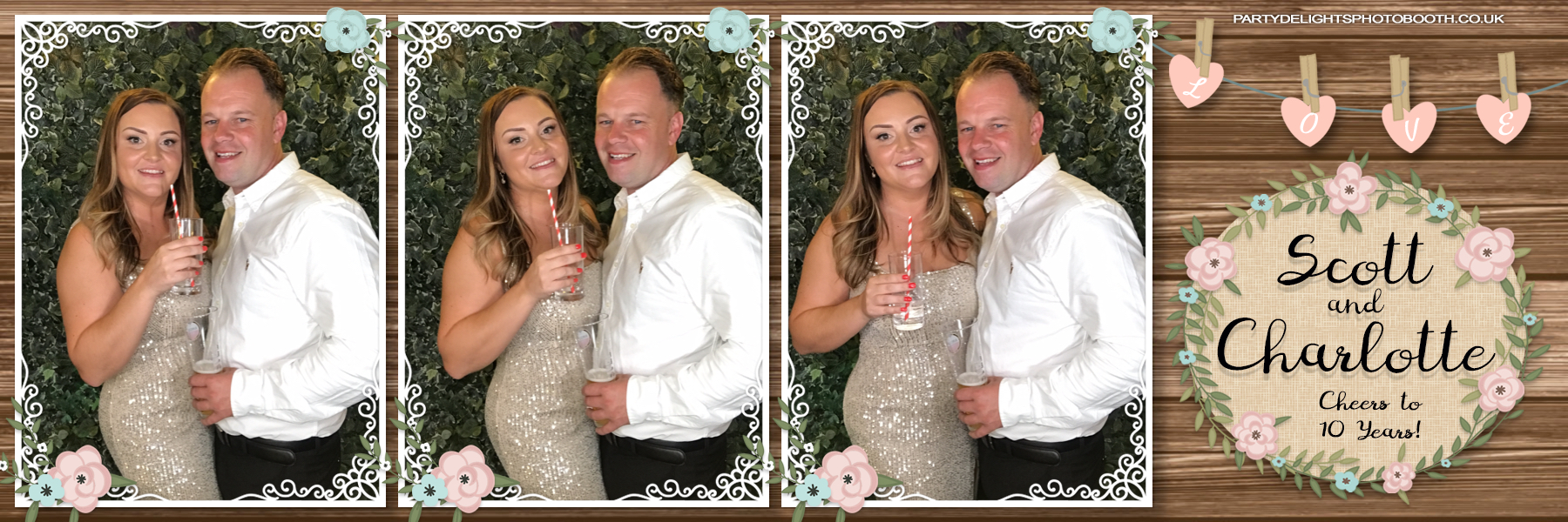 Scott & Charlotte's Cheers to 10 Years | View more photos from the event at gallery.partydelightsphotobooth.co.uk/u/PartyDelightsPhotoBooth/Scott-Charlottes-Cheers-to-10-Years